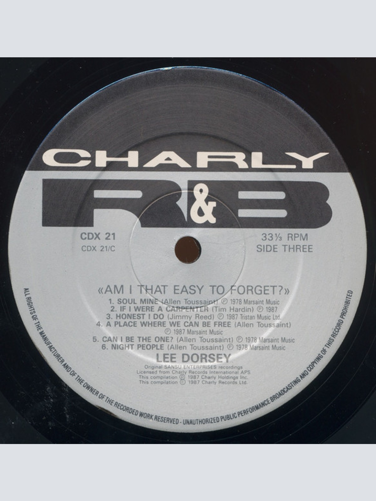 Vinyl / Lee Dorsey - Am I That Easy To Forget?