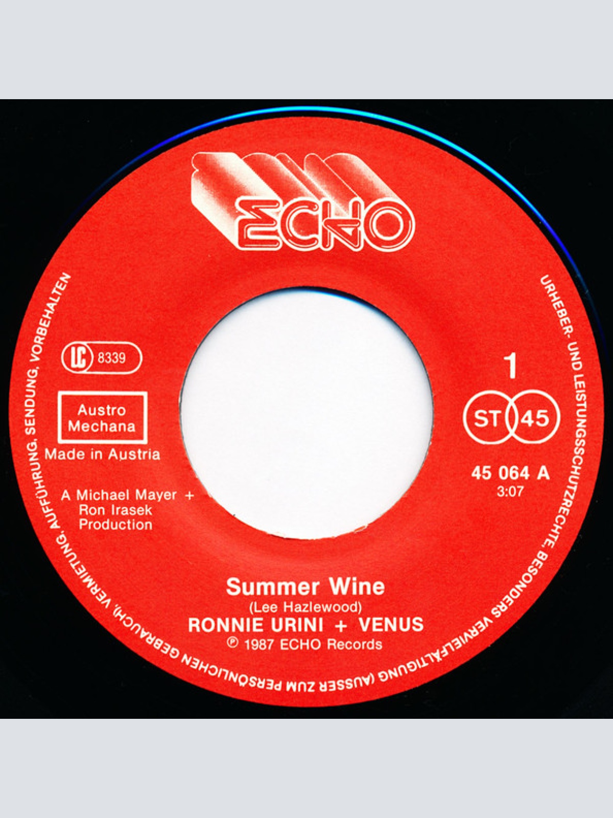 Vinyl / Ronnie Urini & Venus - Summer Wine