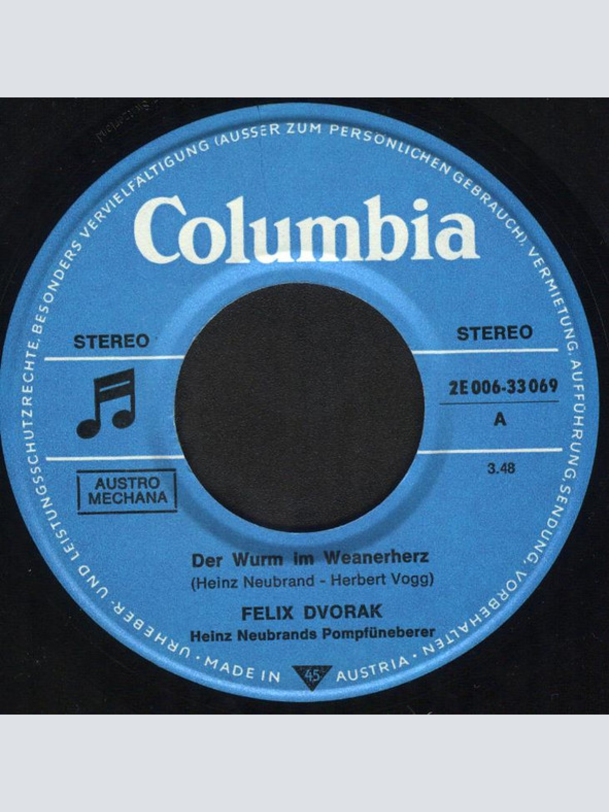 Vinyl / Felix Dvorak - Der Wurm Im Weanerherz