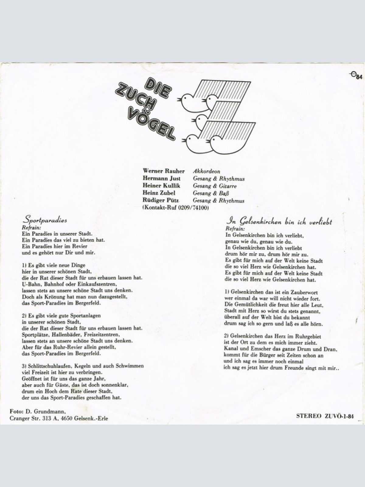 Vinyl / Die Zuchvögel - Sportparadies