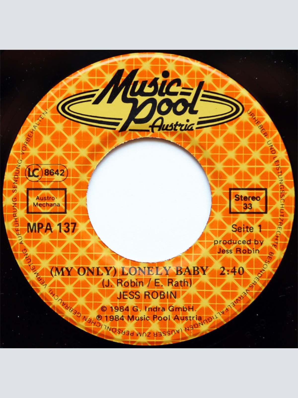 Vinyl / Jess Robin - Lonely Baby