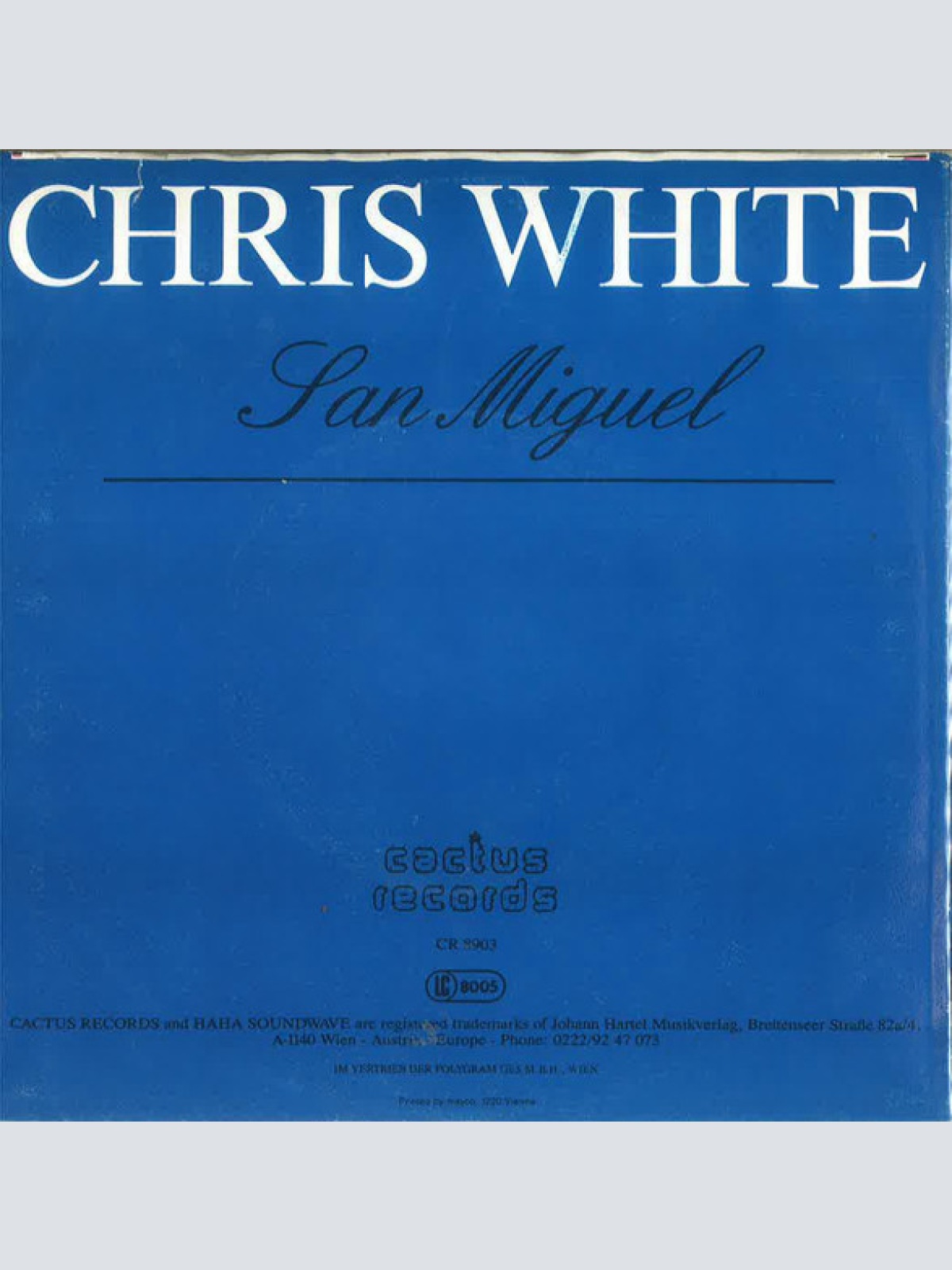 Vinyl / Chris White (10) - San Miguel
