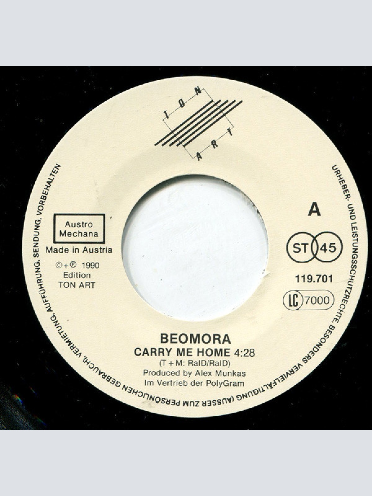 Vinyl / Beomora - Carry Me Home / I'll Never Give Her Up