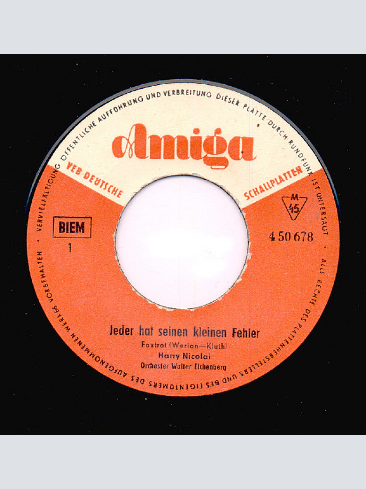 Vinyl / Harry Nicolai / Harald Rudolph - Jeder Hat Seinen Kleinen Fehler / Ein Blick Genügt