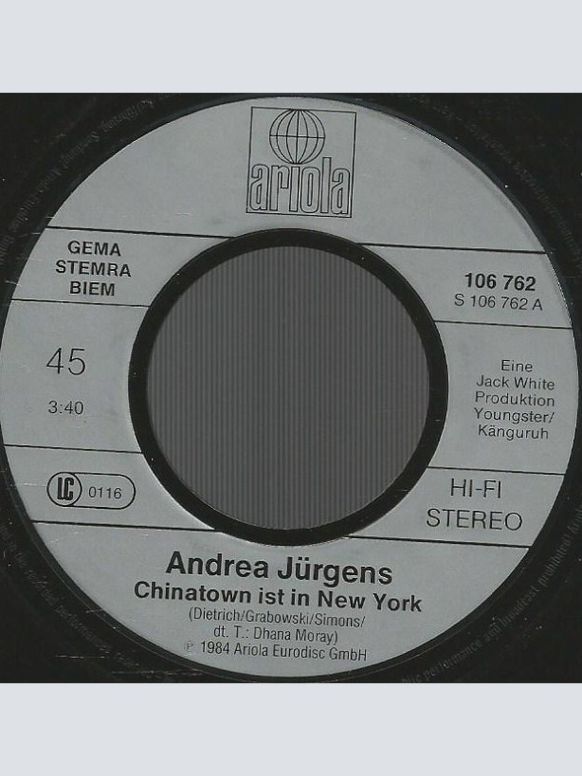 Vinyl / Andrea Jürgens - Chinatown Ist In New York