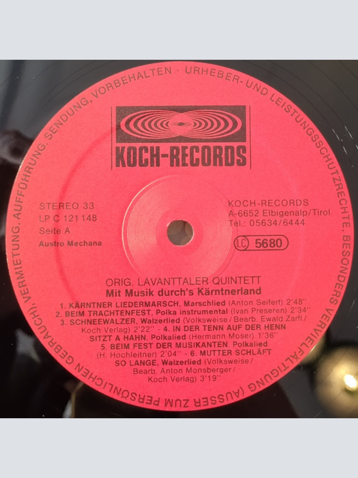 Vinyl / Orig. Lavanttaler Quintett* - Mit Musik Durchs Kärntnerland