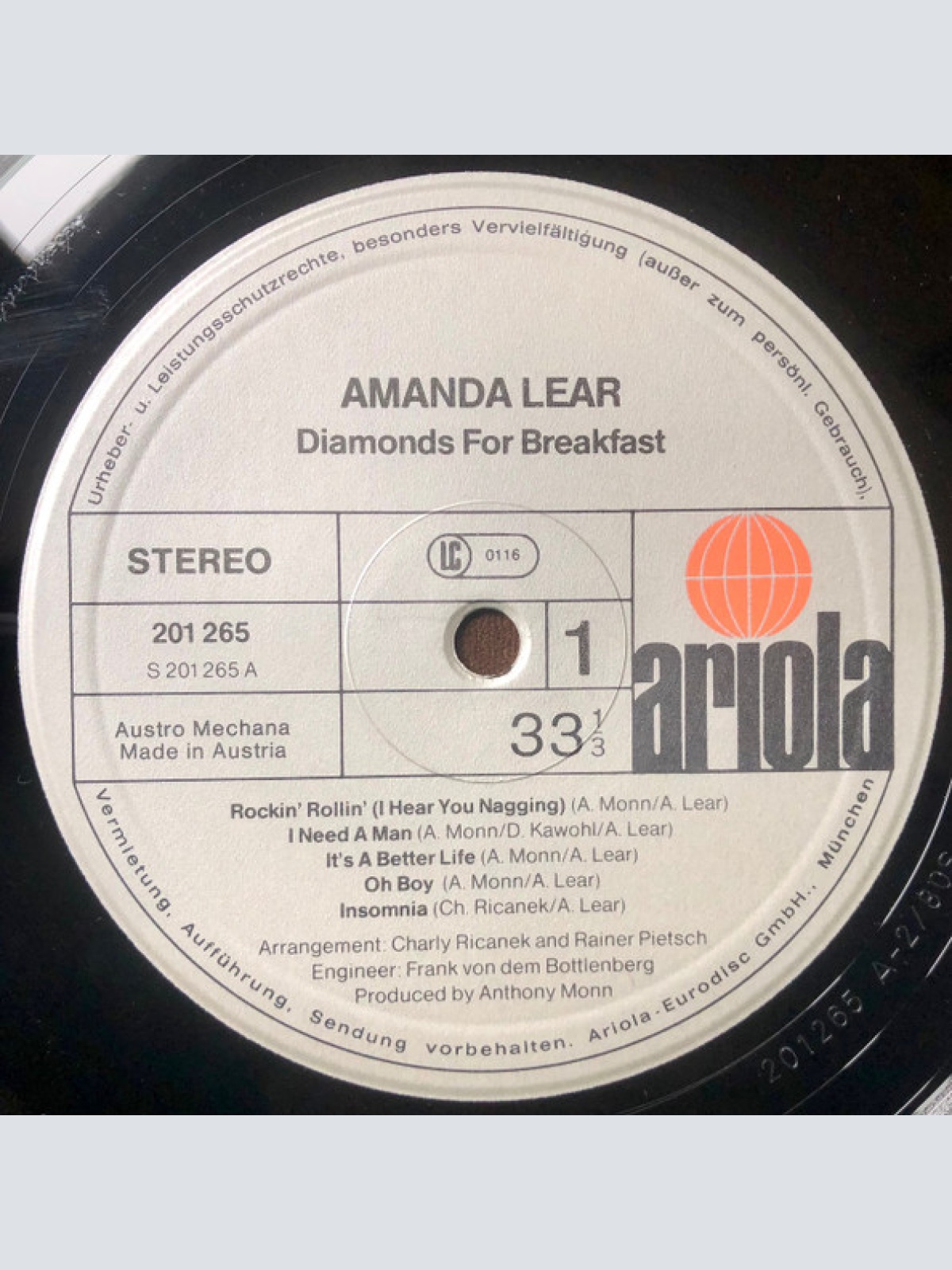 Vinyl / Amanda Lear - Diamonds For Breakfast