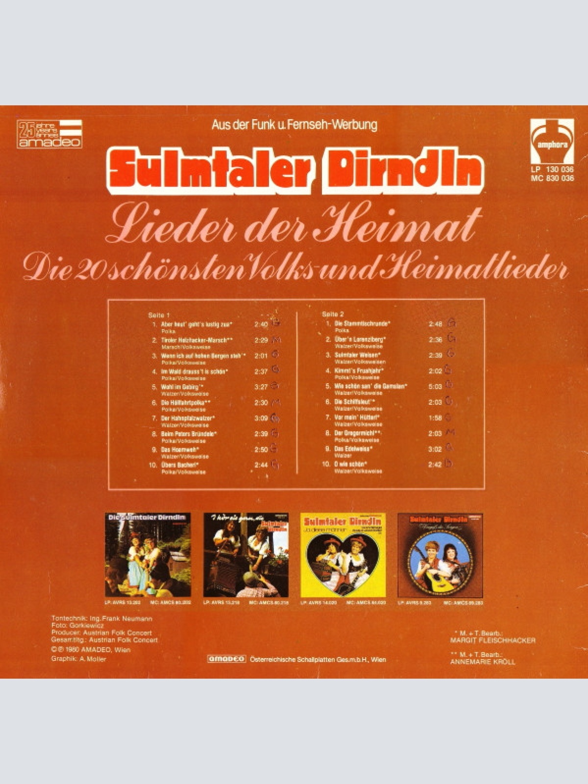 Vinyl / Sulmtaler Dirndln - Lieder Der Heimat