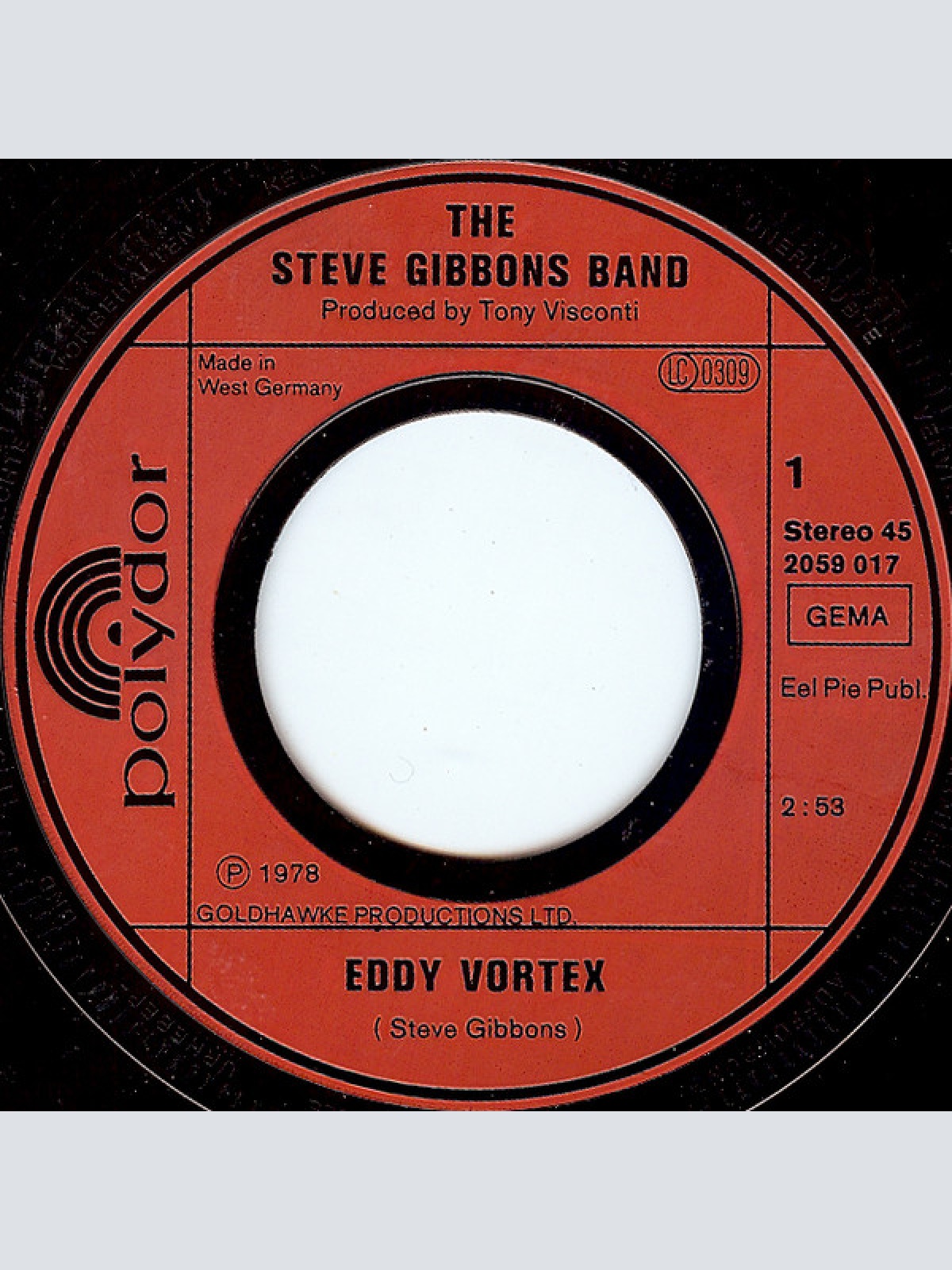 Vinyl / The Steve Gibbons Band* - Eddy Vortex