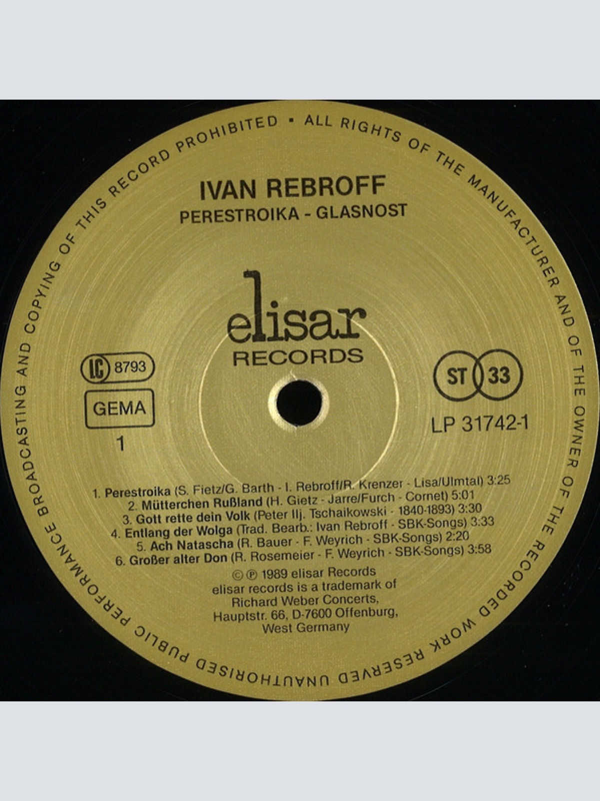 Vinyl / Ivan Rebroff - Perestroika – Glasnost