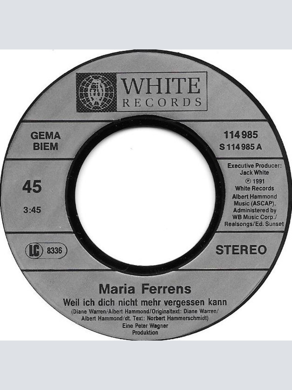Vinyl / Maria Ferrens - Weil Ich Dich Nicht Mehr Vergessen Kann