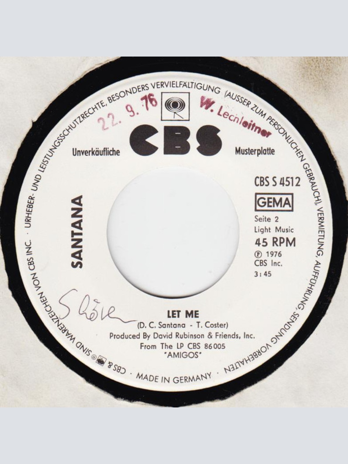 Vinyl / Santana - Dance Sister Dance (Baila Mi Hermana)