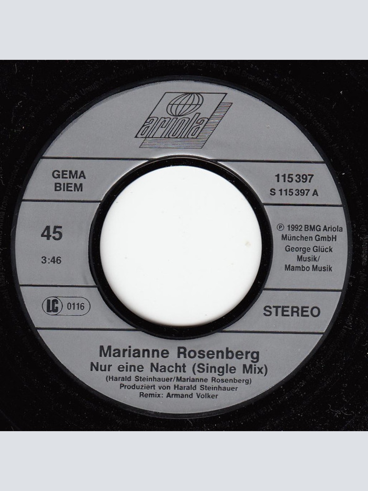 Vinyl / Marianne Rosenberg - Nur Eine Nacht