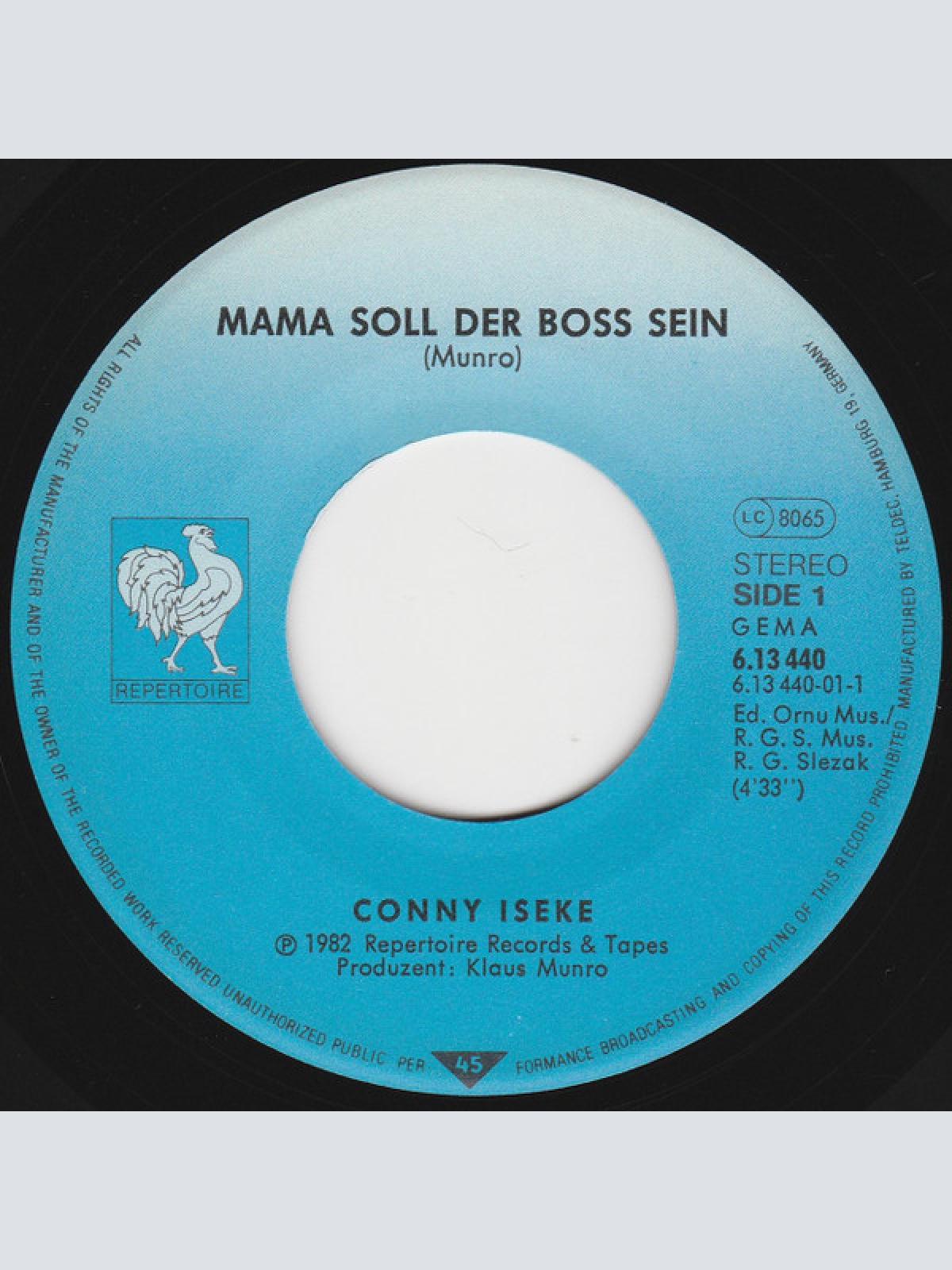 Vinyl / Conny Iseke - Mama Soll Der Boß Sein