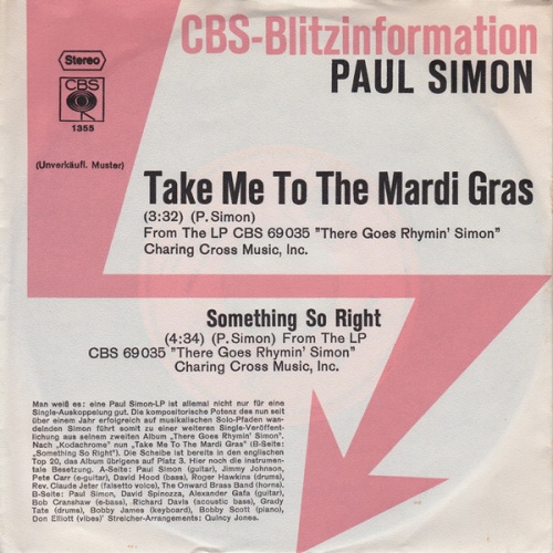 Vinyl / Paul Simon - Take Me To The Mardi Gras