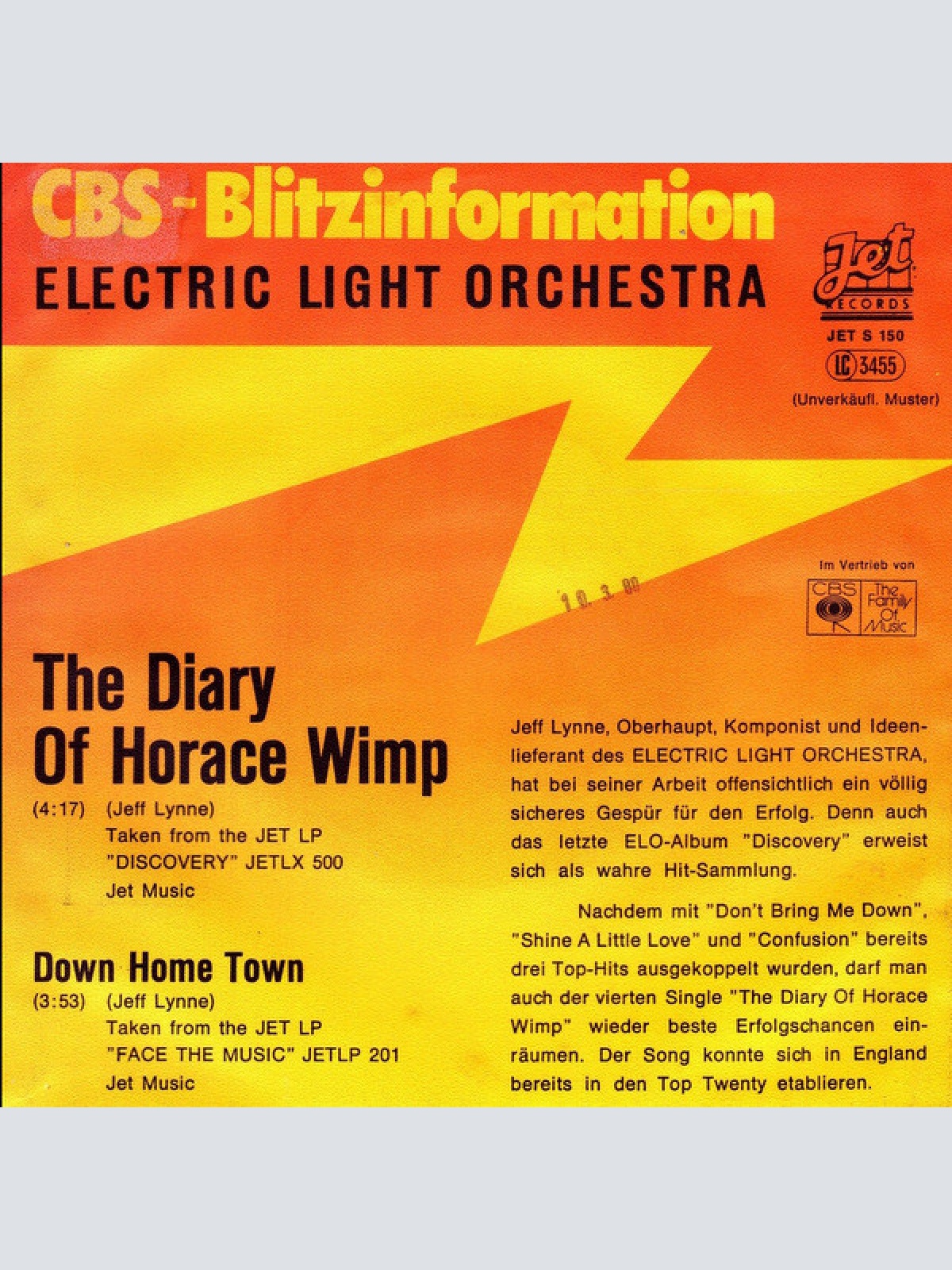 Vinyl / The Electric Light Orchestra* - The Diary Of Horace Wimp