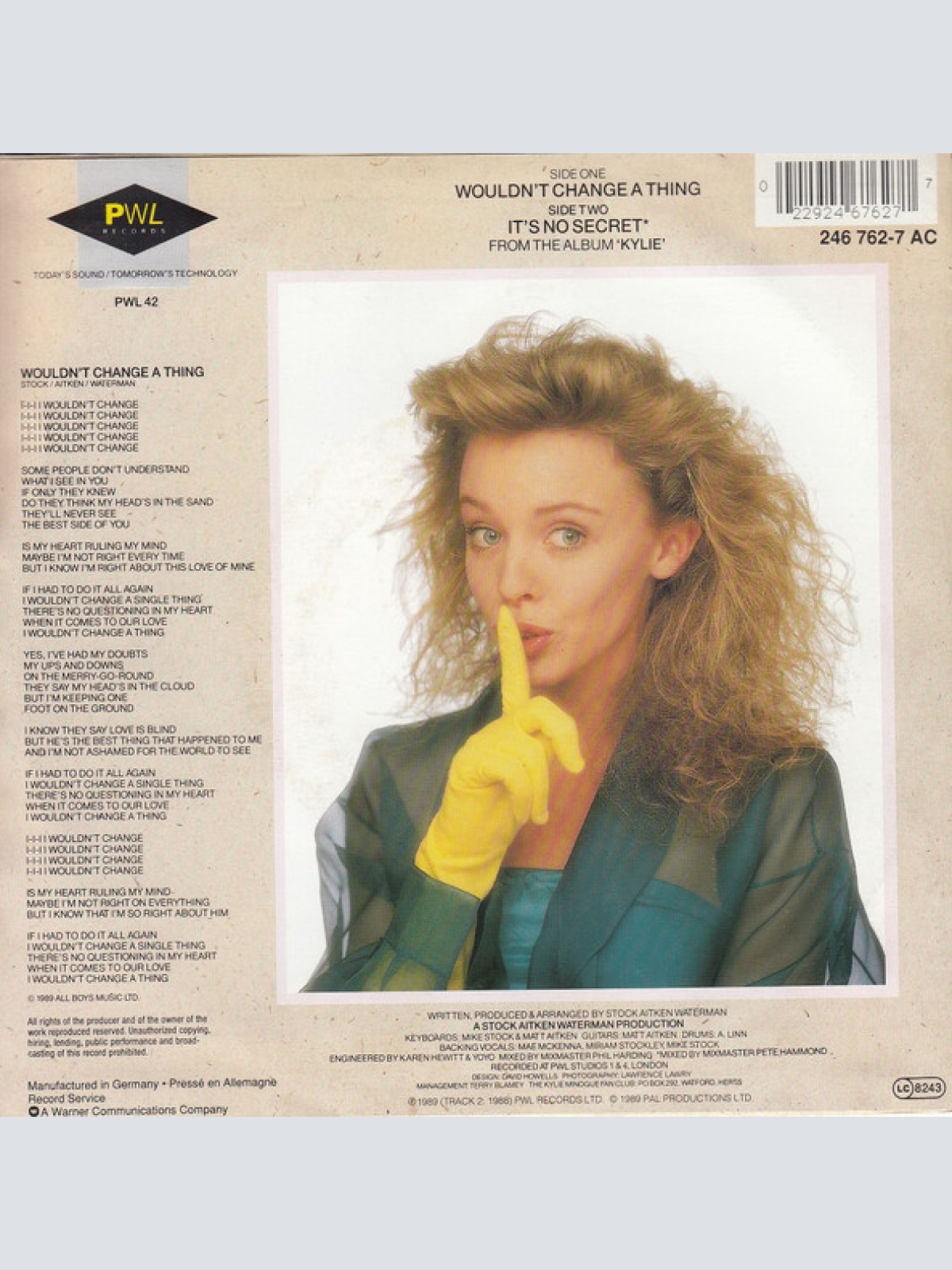 Vinyl / Kylie* - Wouldn't Change A Thing