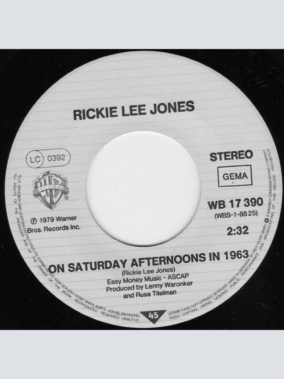 Vinyl / Rickie Lee Jones - Chuck E.'s In Love