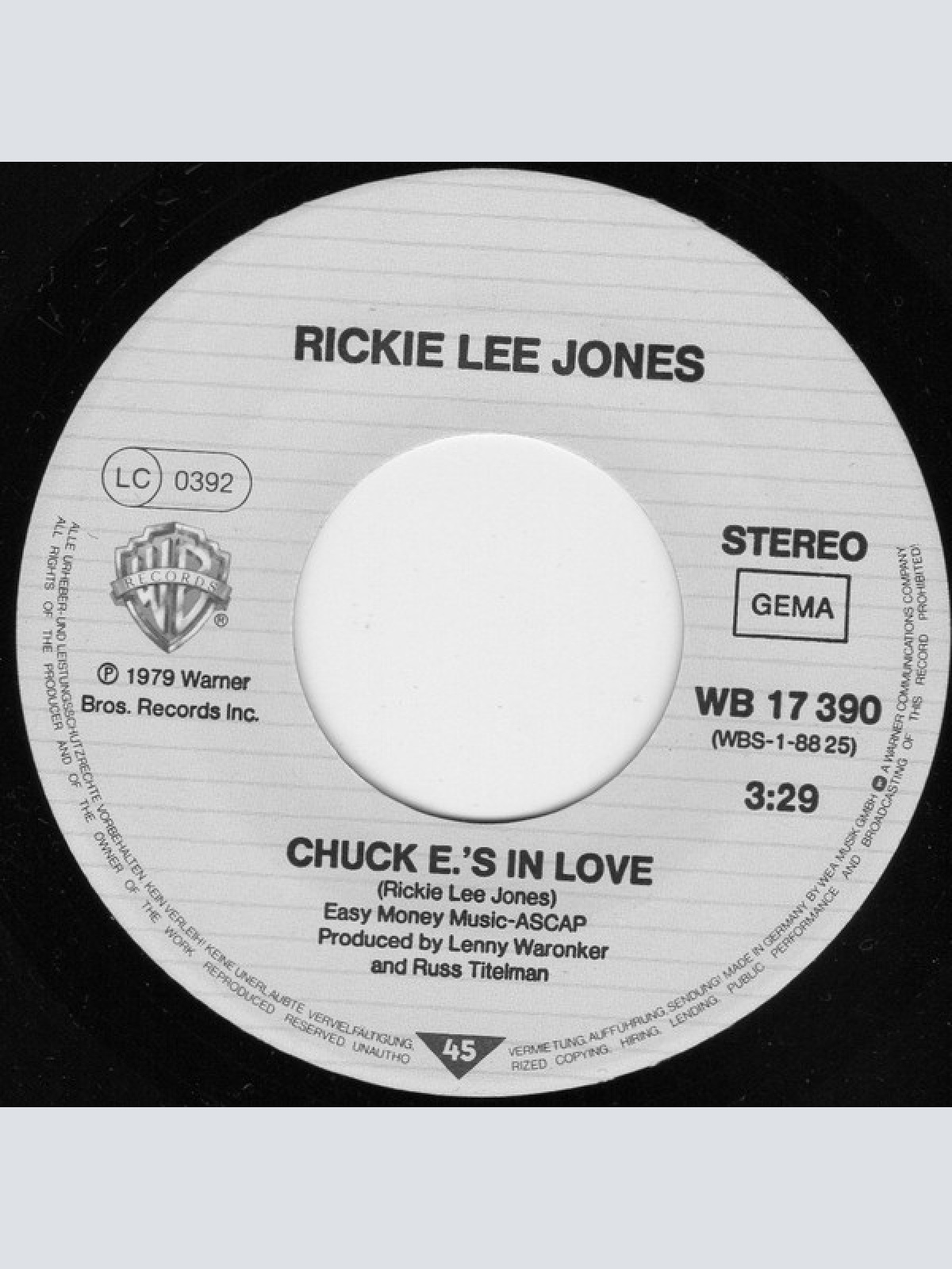 Vinyl / Rickie Lee Jones - Chuck E.'s In Love