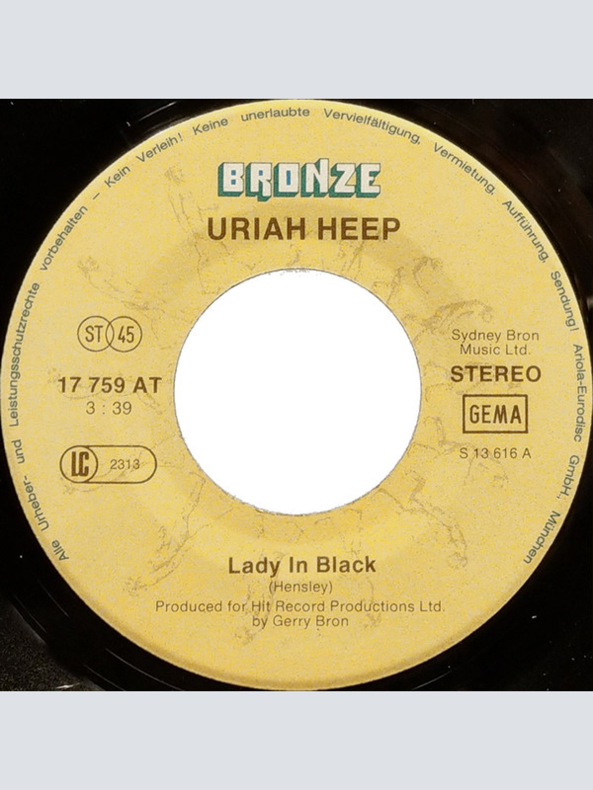 Vinyl / Uriah Heep - Lady In Black