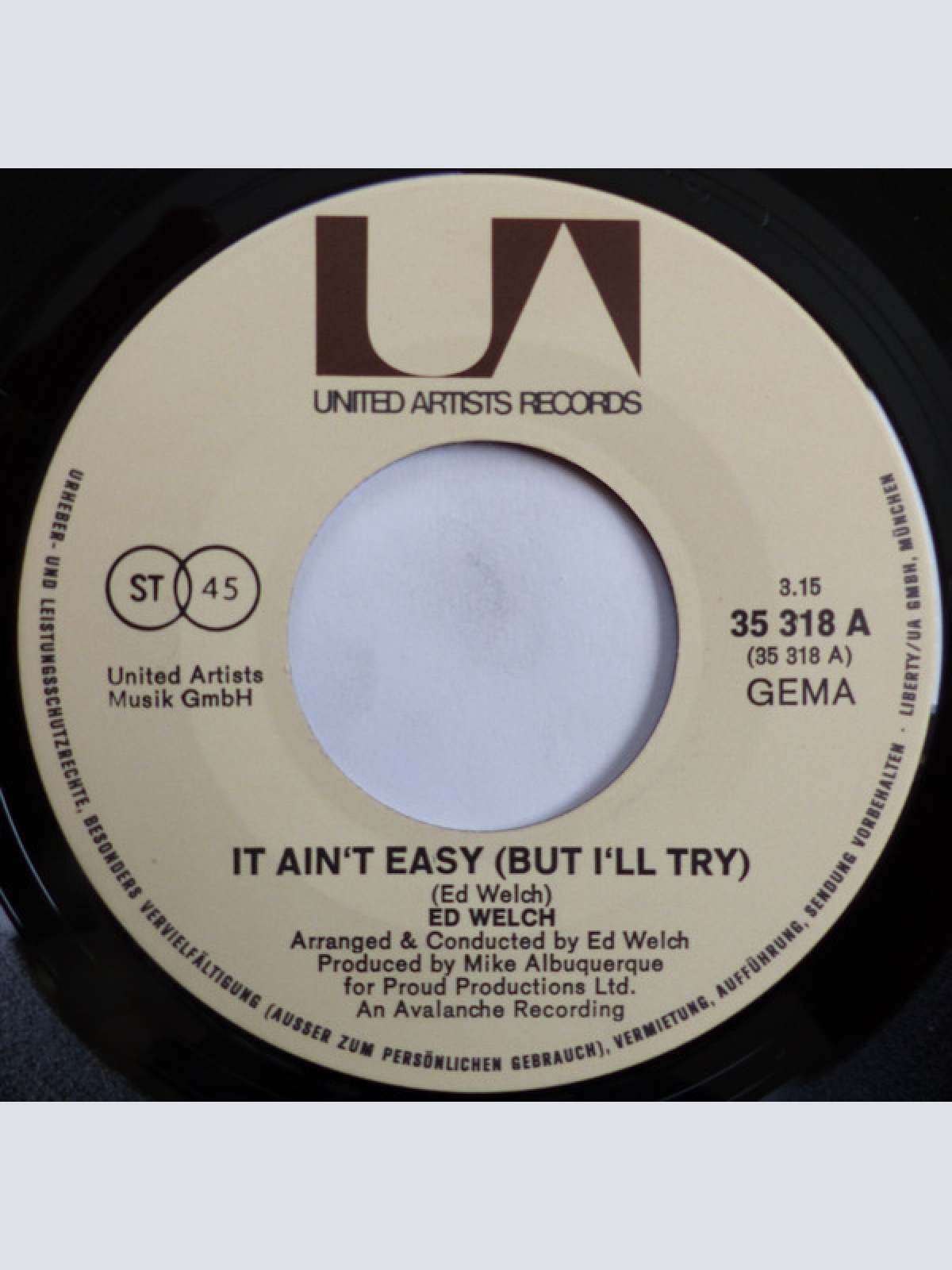 Vinyl / Ed Welch - It Ain't Easy / Fridays