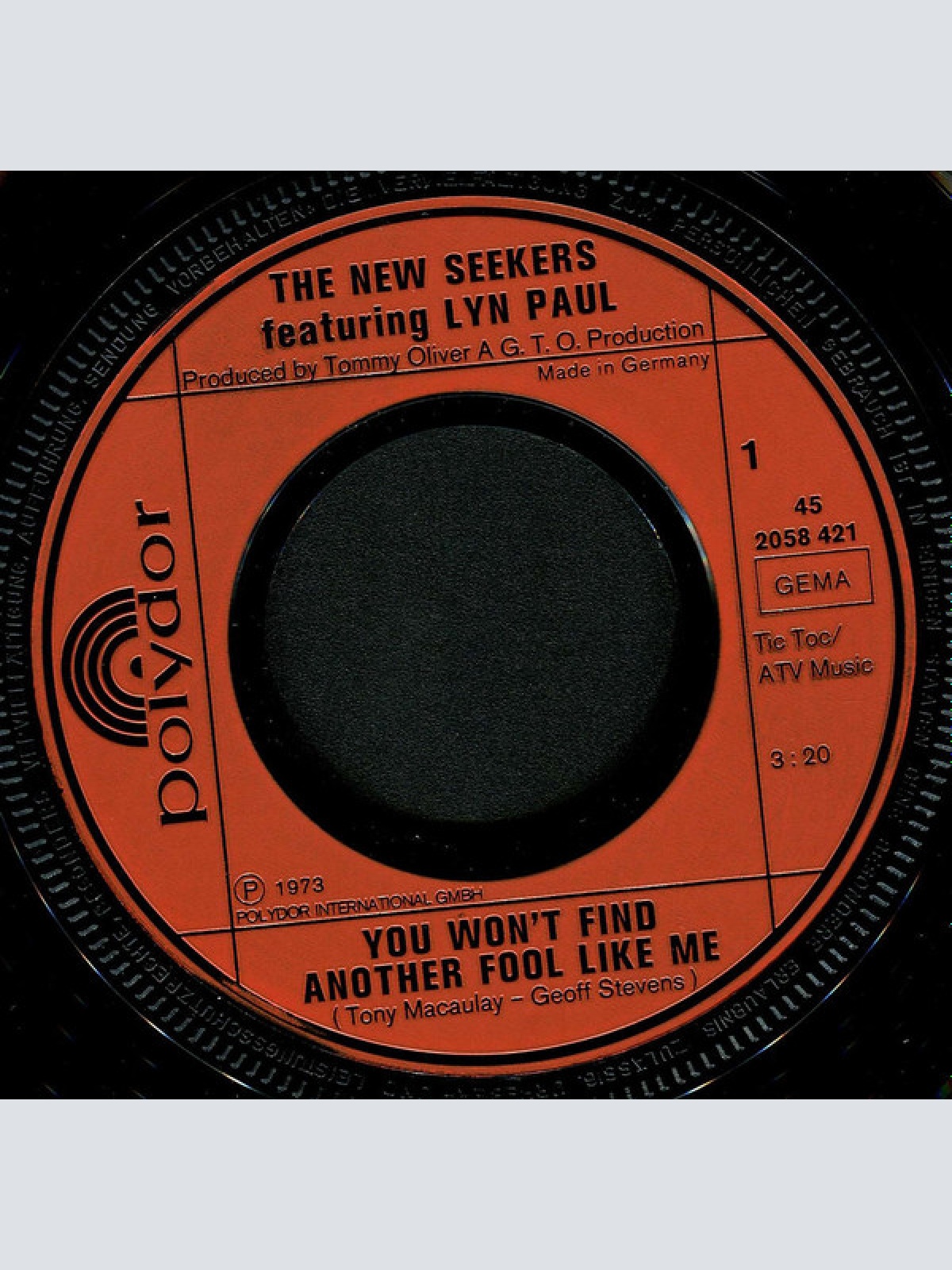 Vinyl / The New Seekers - You Won't Find Another Fool Like Me