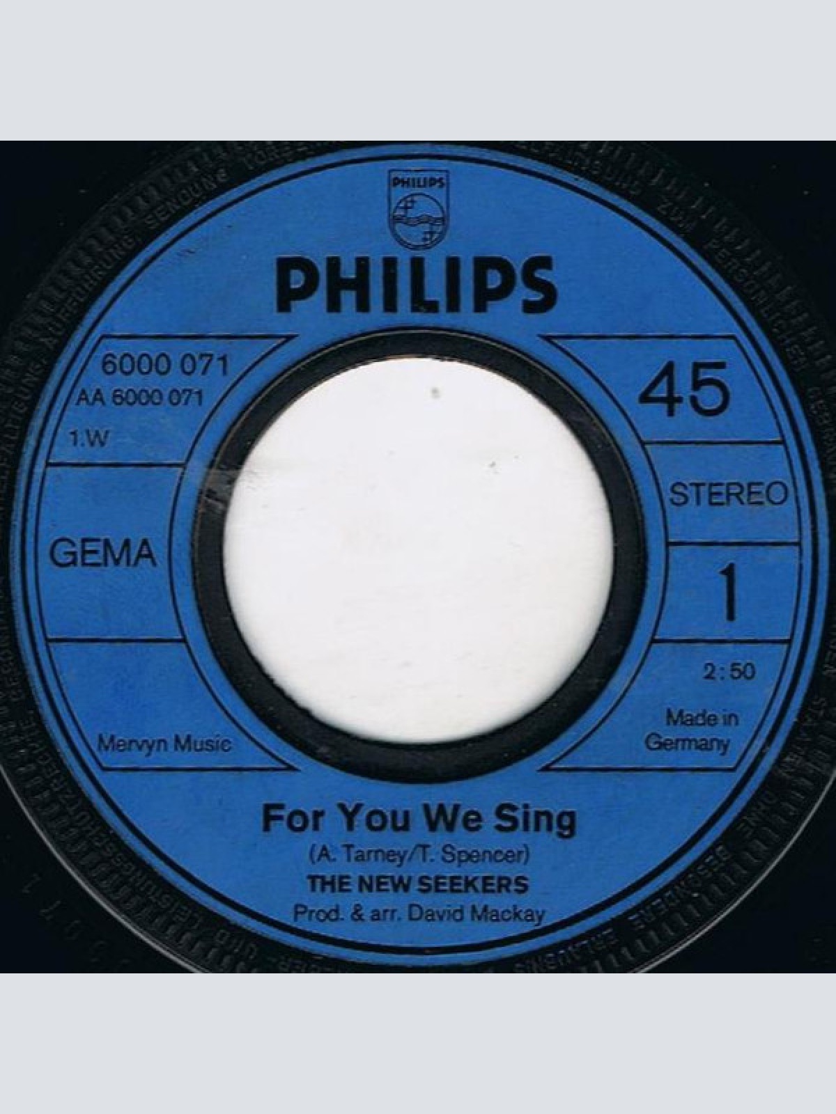 Vinyl / The New Seekers - For You We Sing