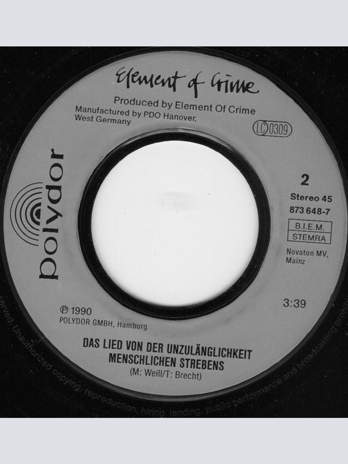 Vinyl / Element Of Crime - Satellite Town