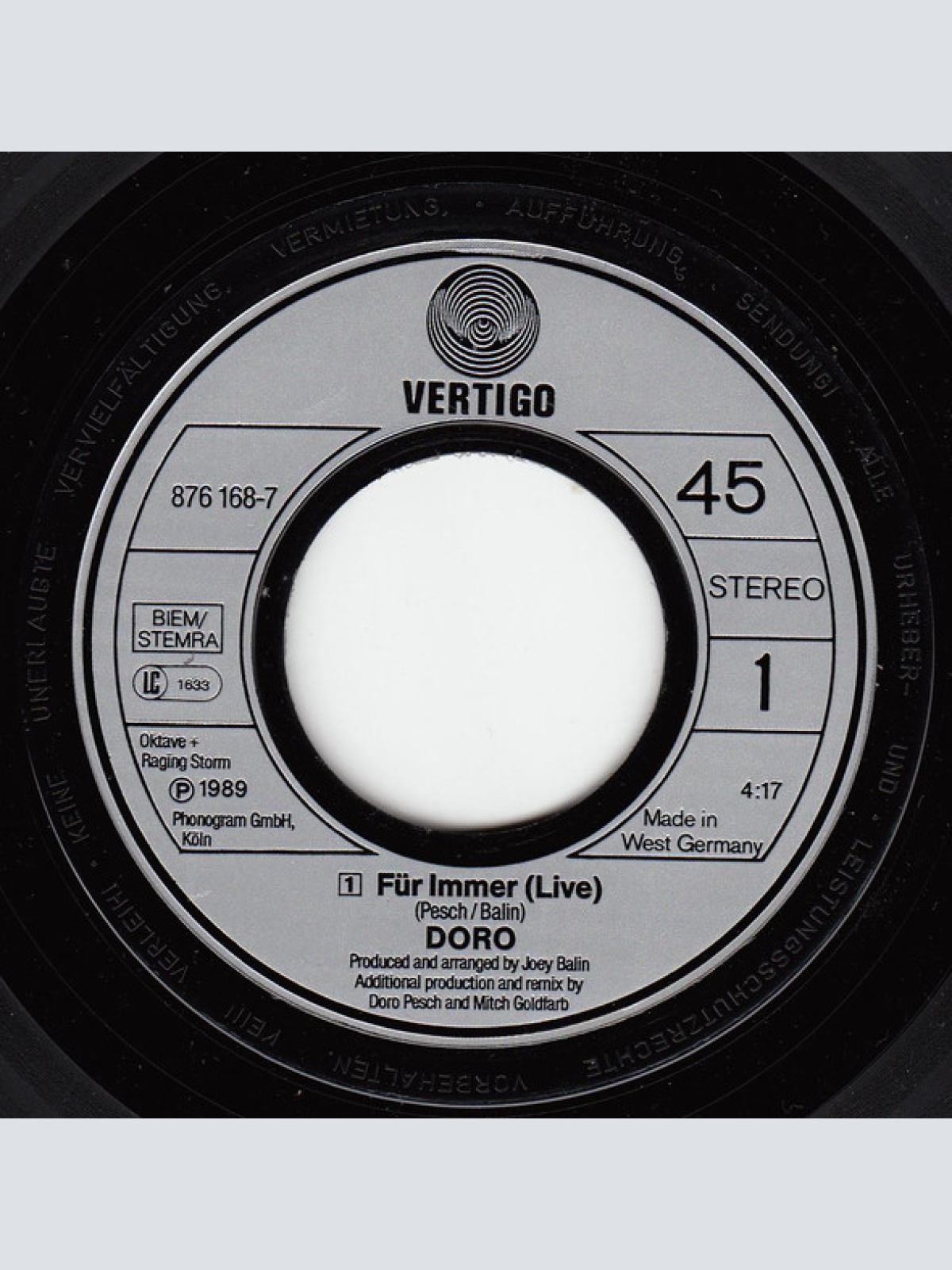 Vinyl / Doro - Hard Times / Für Immer