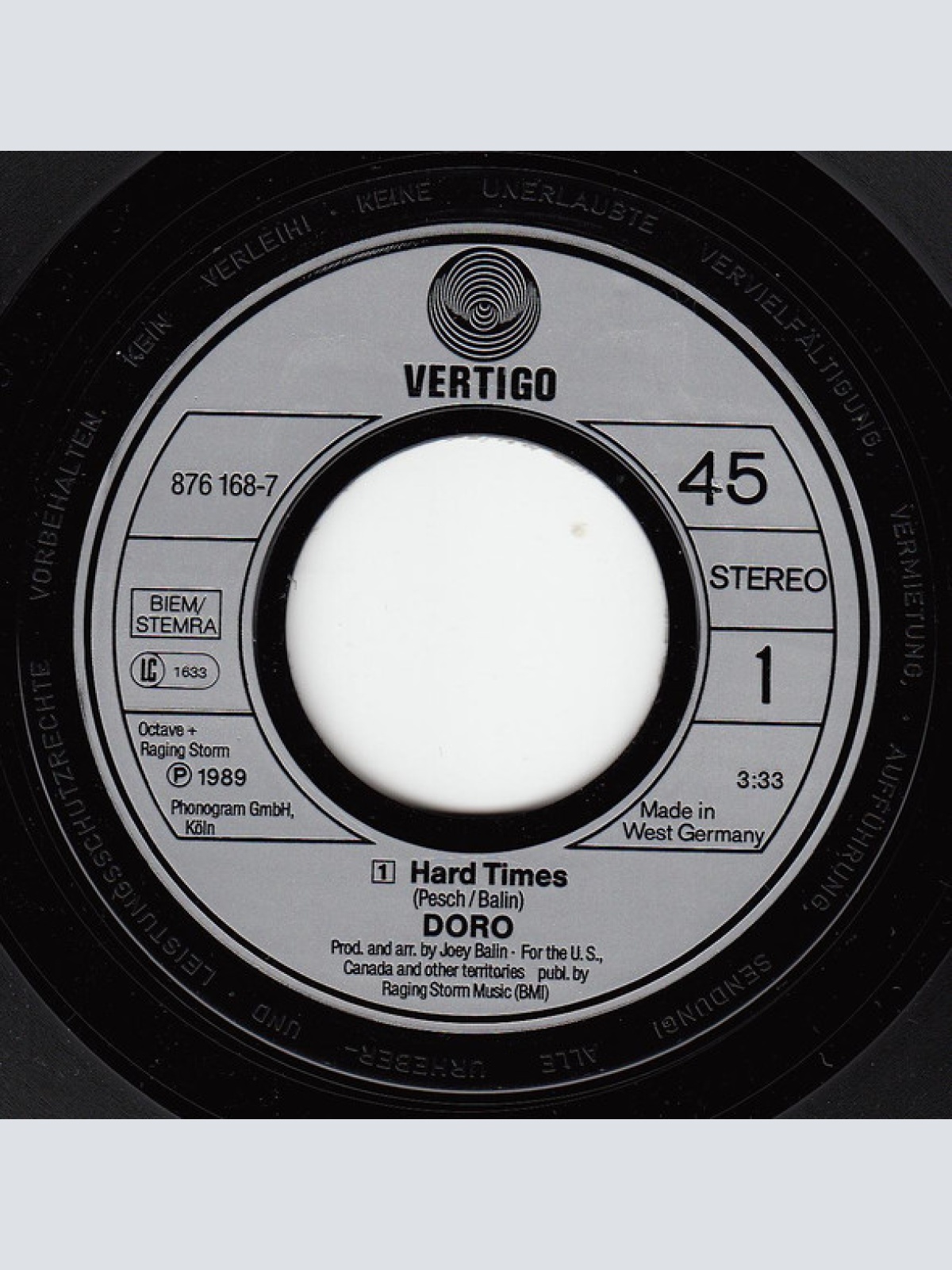 Vinyl / Doro - Hard Times / Für Immer