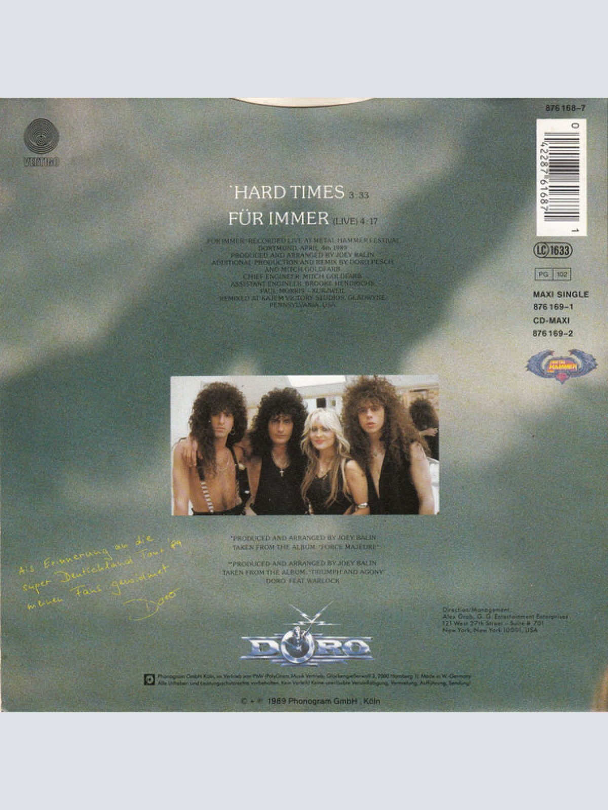 Vinyl / Doro - Hard Times / Für Immer