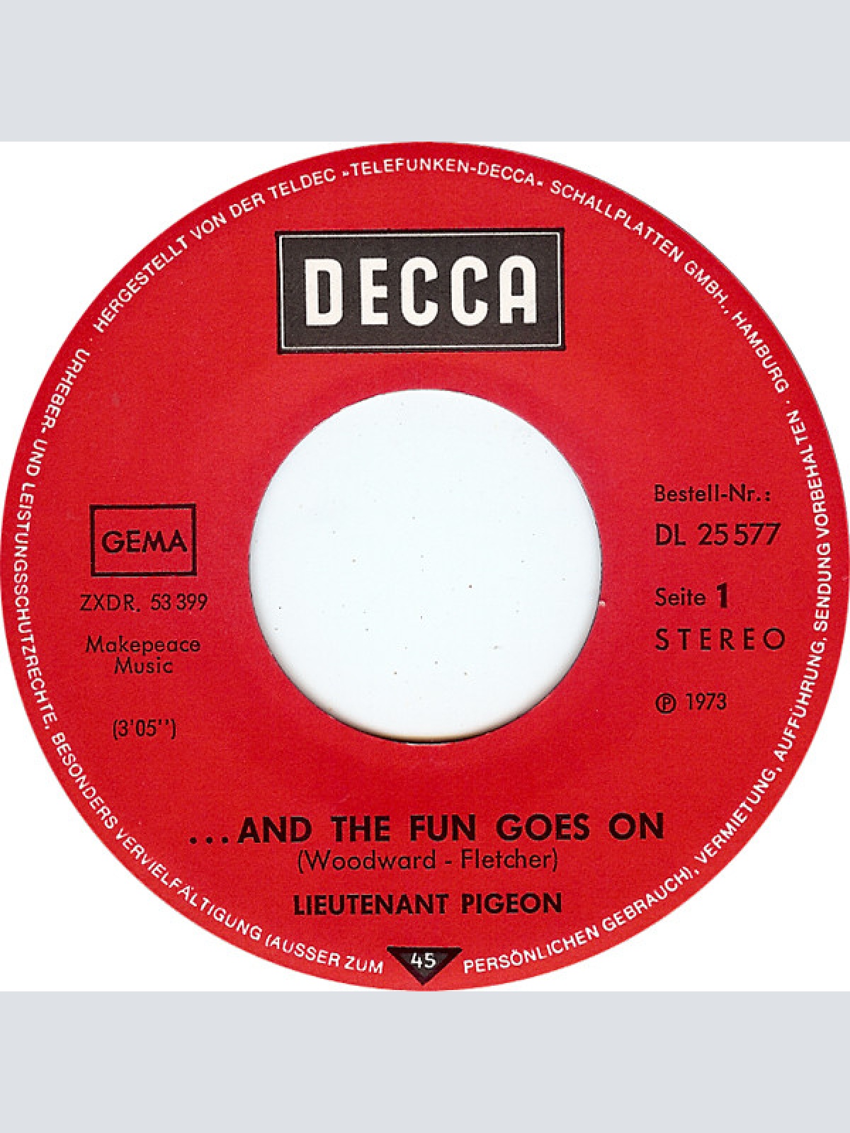 Vinyl / Lieutenant Pigeon - ...And The Fun Goes On