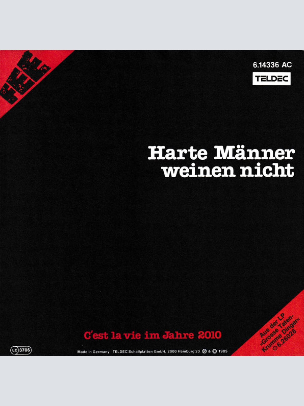 Vinyl / FEE - Harte Männer Weinen Nicht