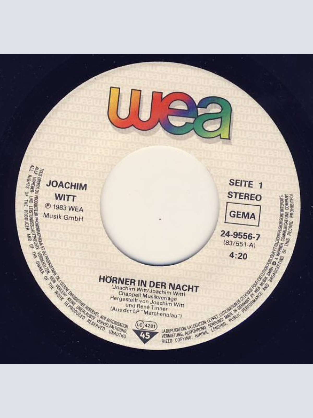 Vinyl / Joachim Witt - Hörner In Der Nacht