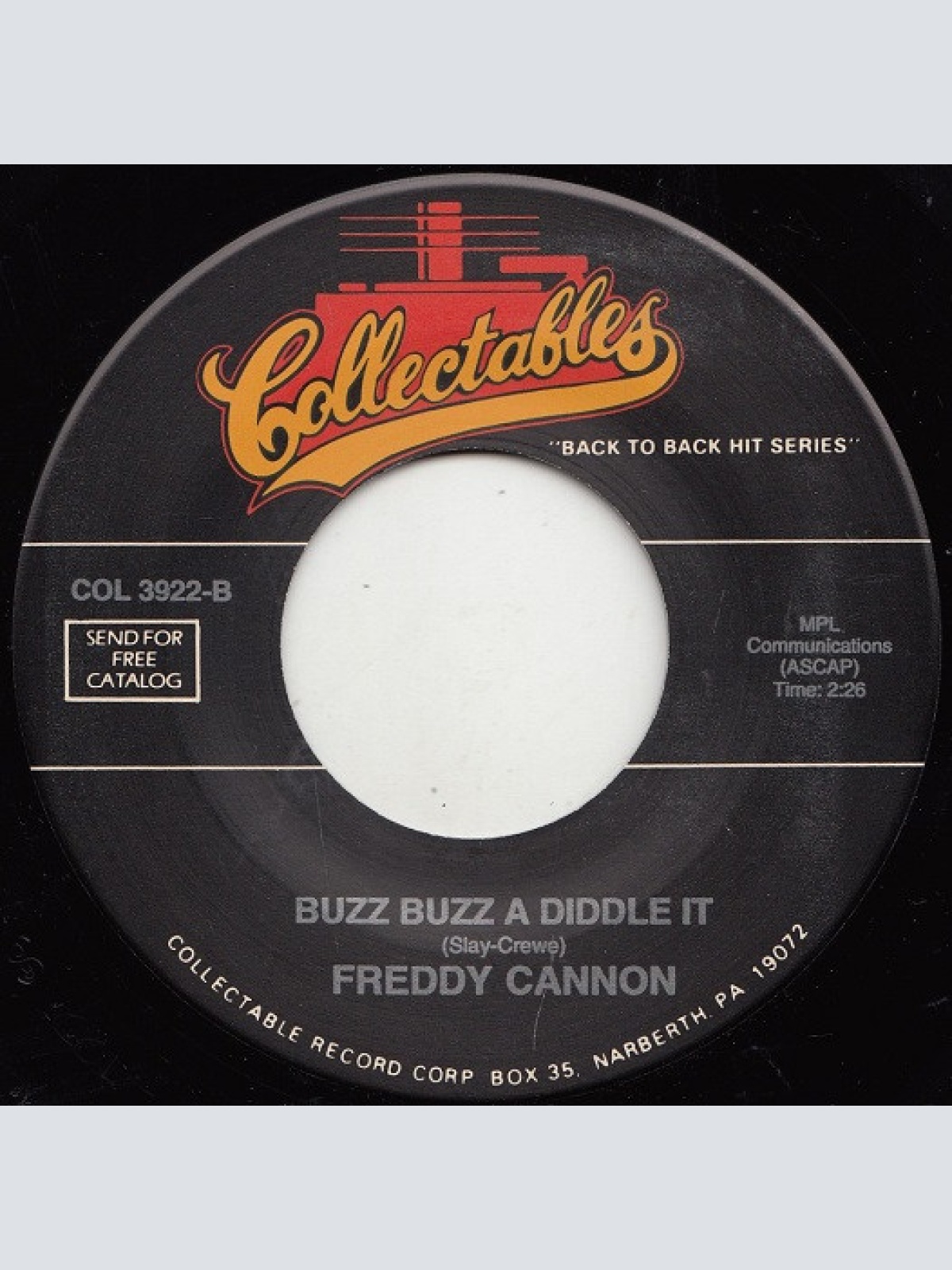 Vinyl / Freddy Cannon - Jump Over / Buzz Buzz A Diddle It