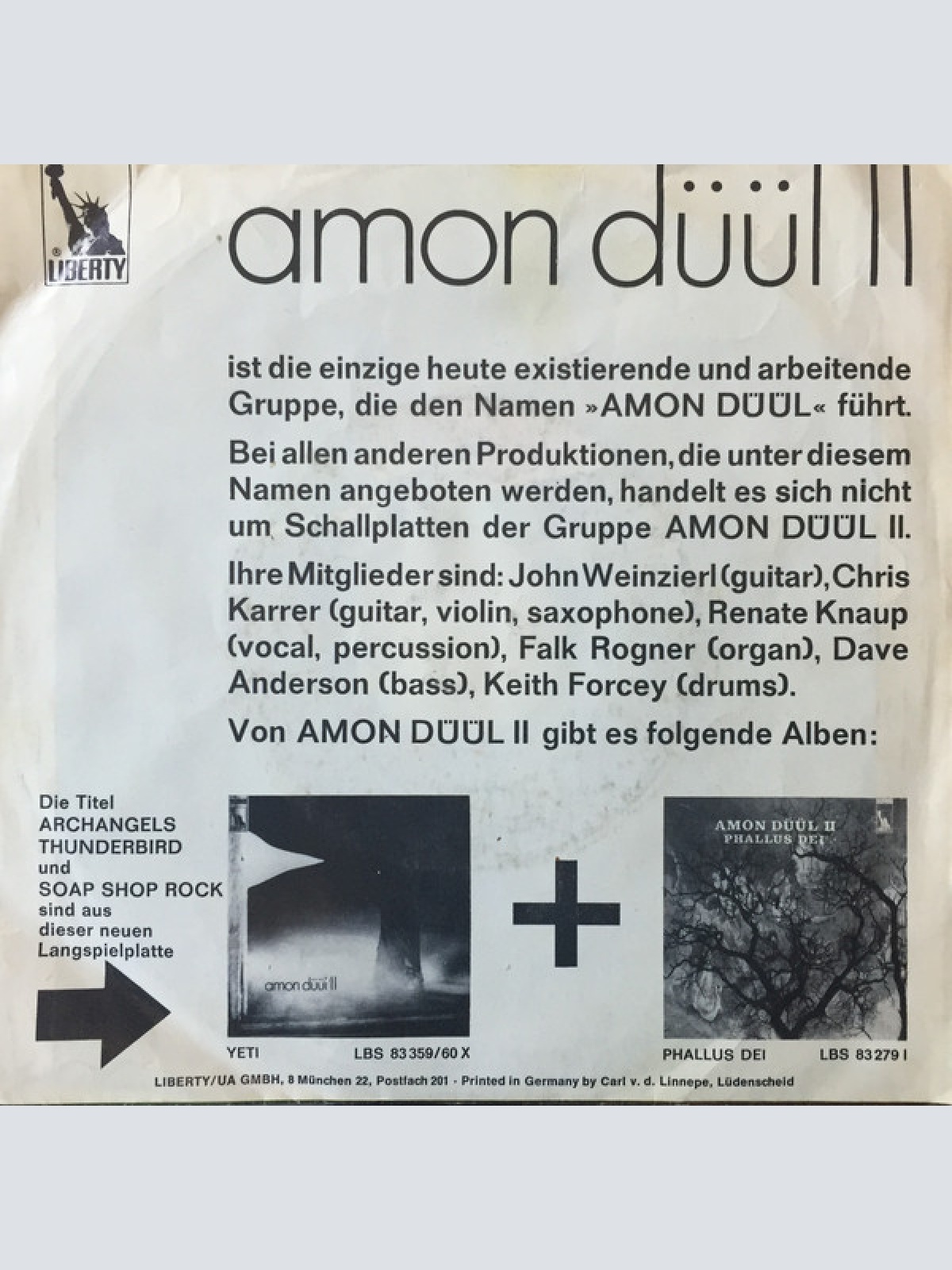 Vinyl / Amon Düül II - Archangels Thunderbird / (Excerpt From) Soap Shop Rock