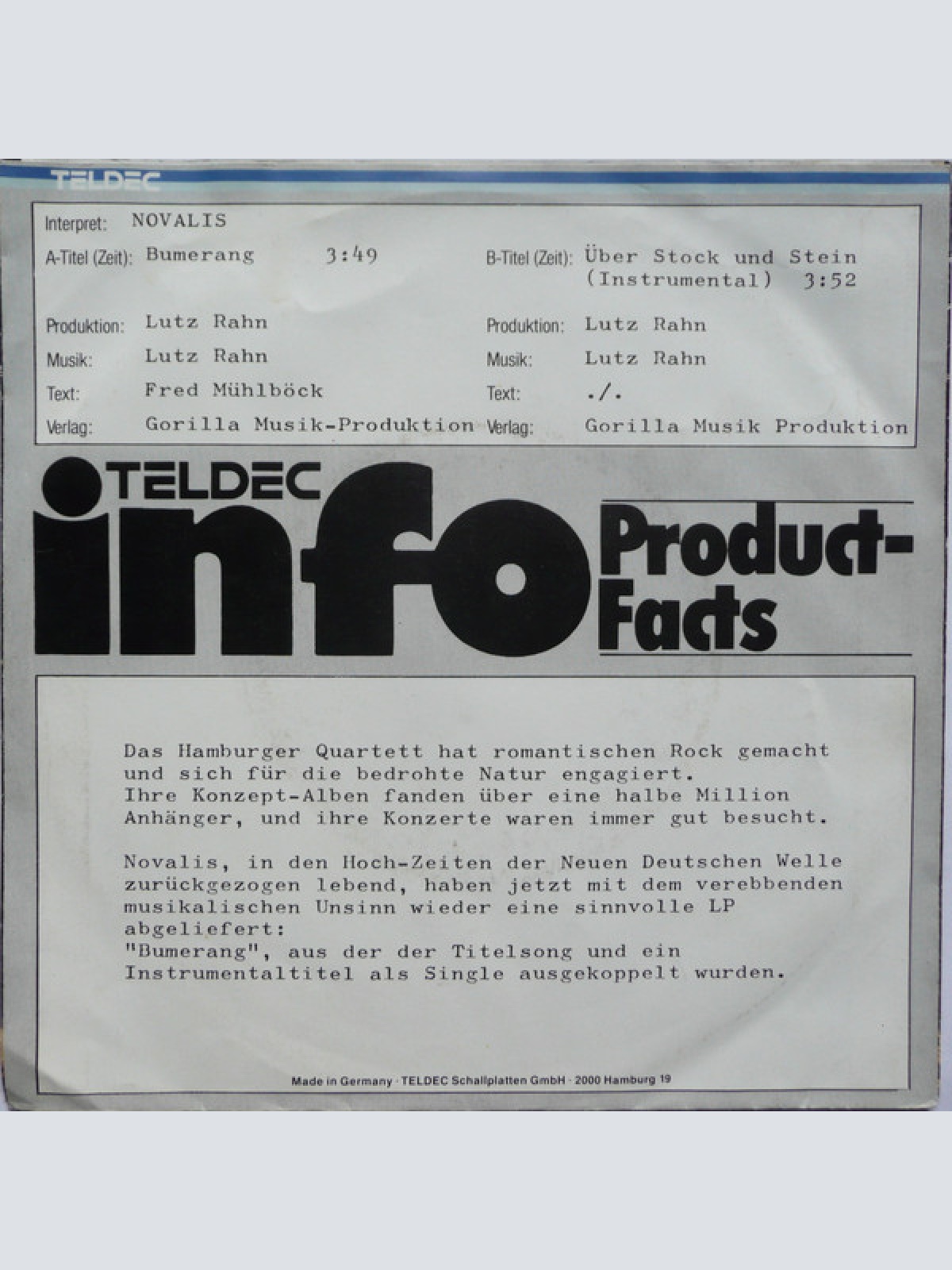 Vinyl / Novalis (3) - Bumerang