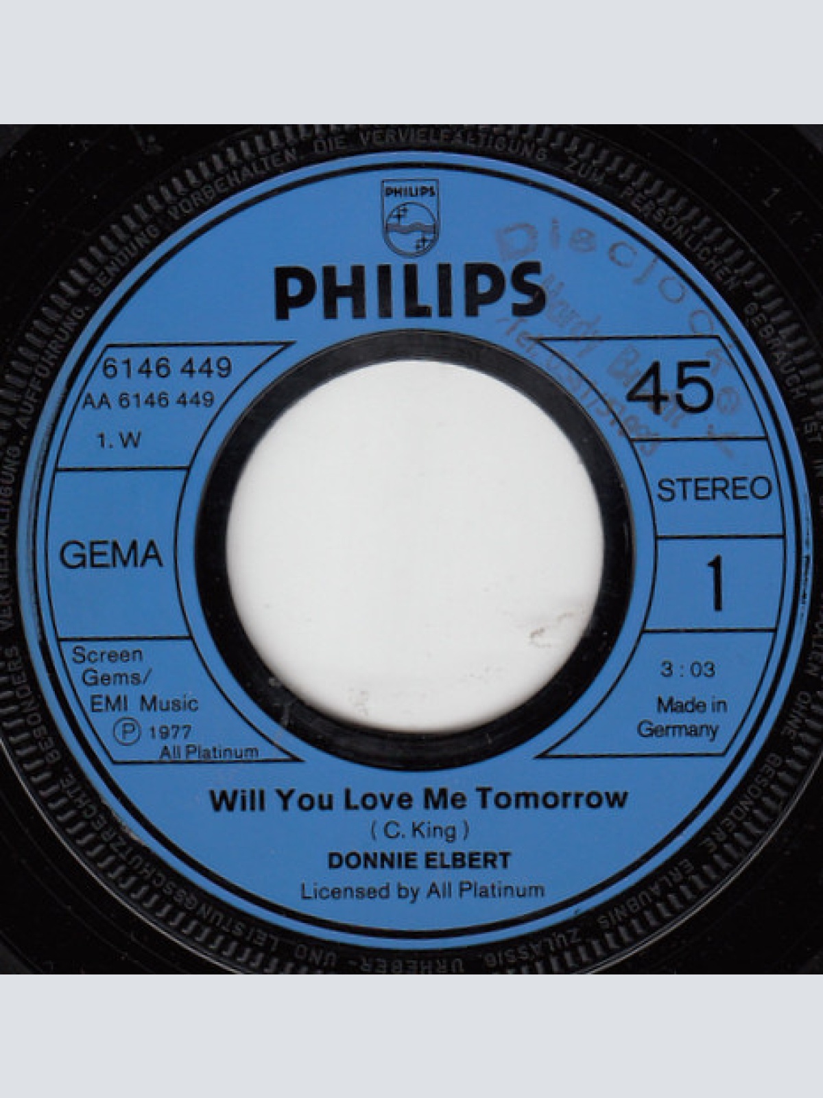 Vinyl / Donnie Elbert - Will You Love Me Tomorrow