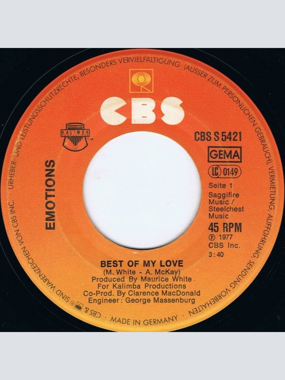 Vinyl / The Emotions - Best Of My Love