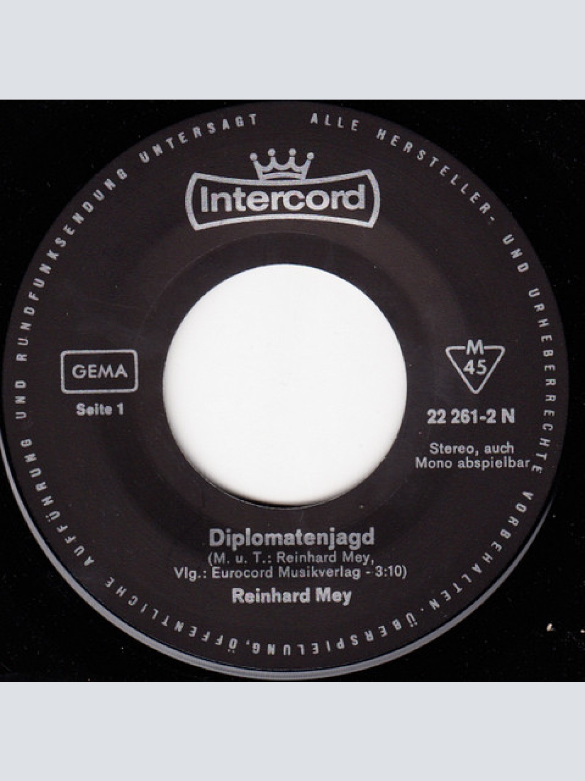 Vinyl / Reinhard Mey - Diplomatenjagd / Komm, Gieß Mein Glas Noch Einmal Ein