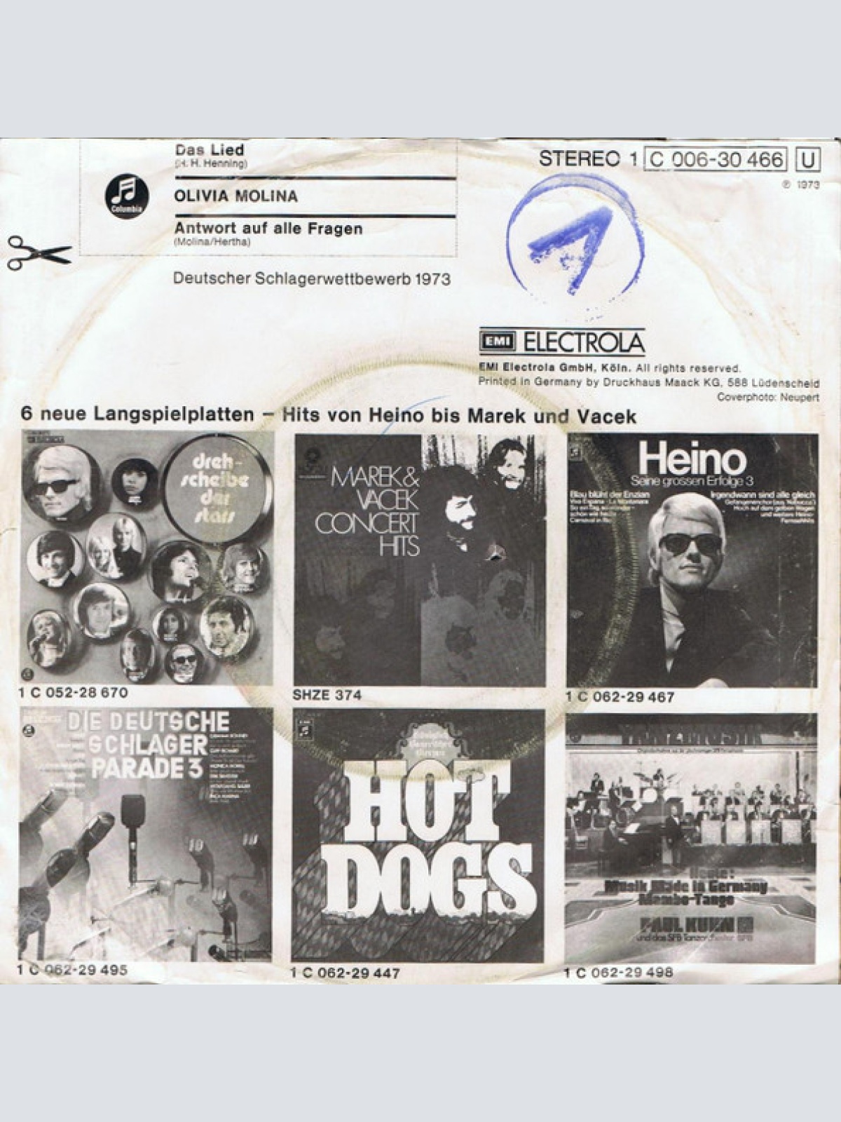 Vinyl / Olivia Molina - Antwort Auf Alle Fragen / Das Lied