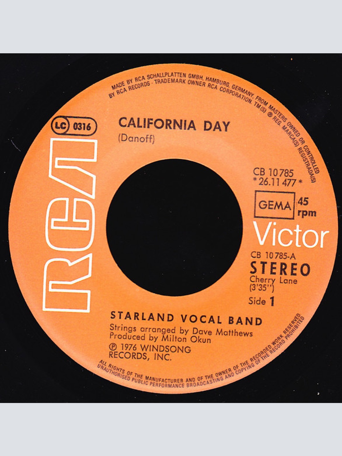 Vinyl / Starland Vocal Band - California Day