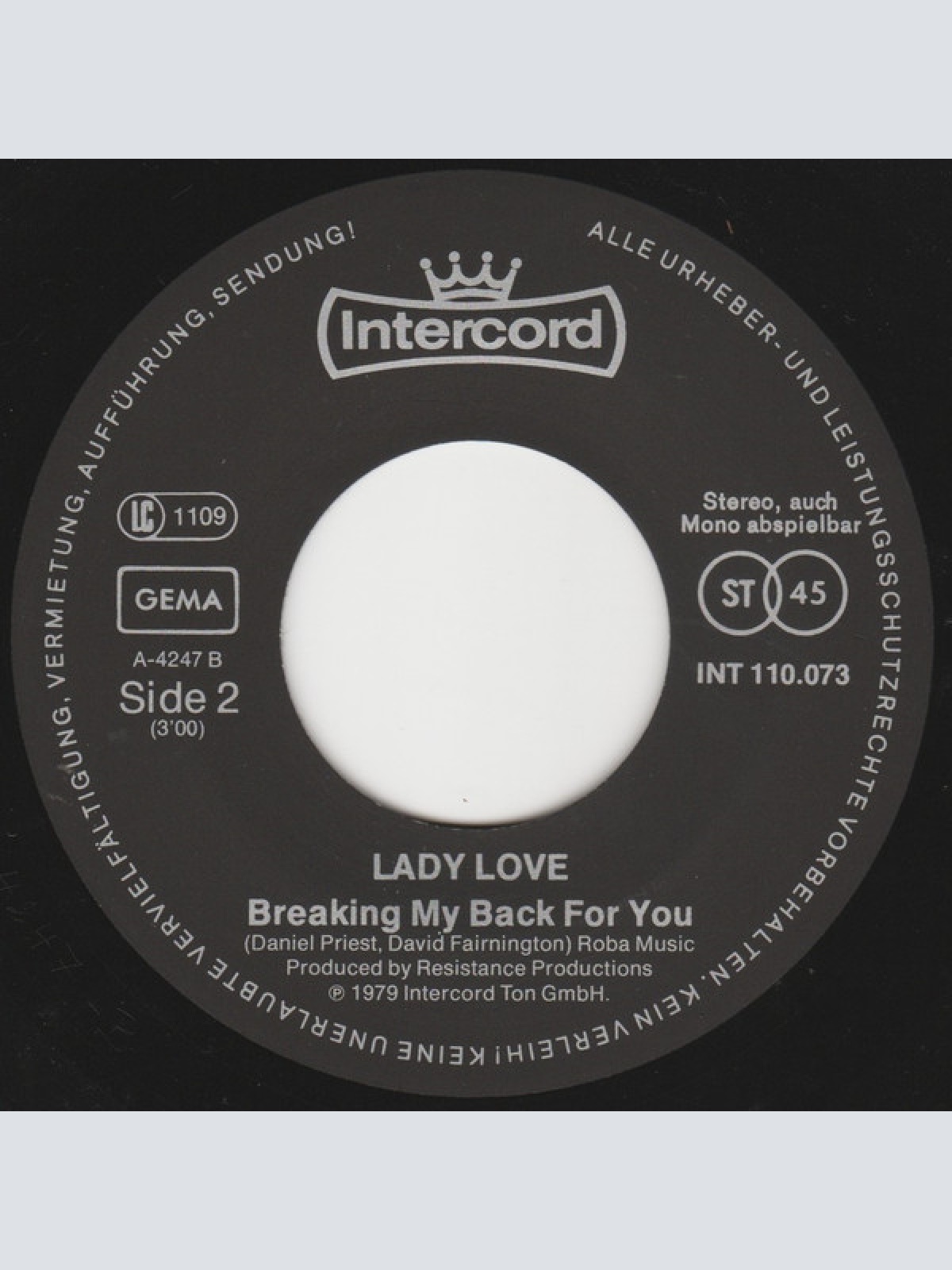 Vinyl / Lady Love (5) - Valentino / Breaking My Back For You