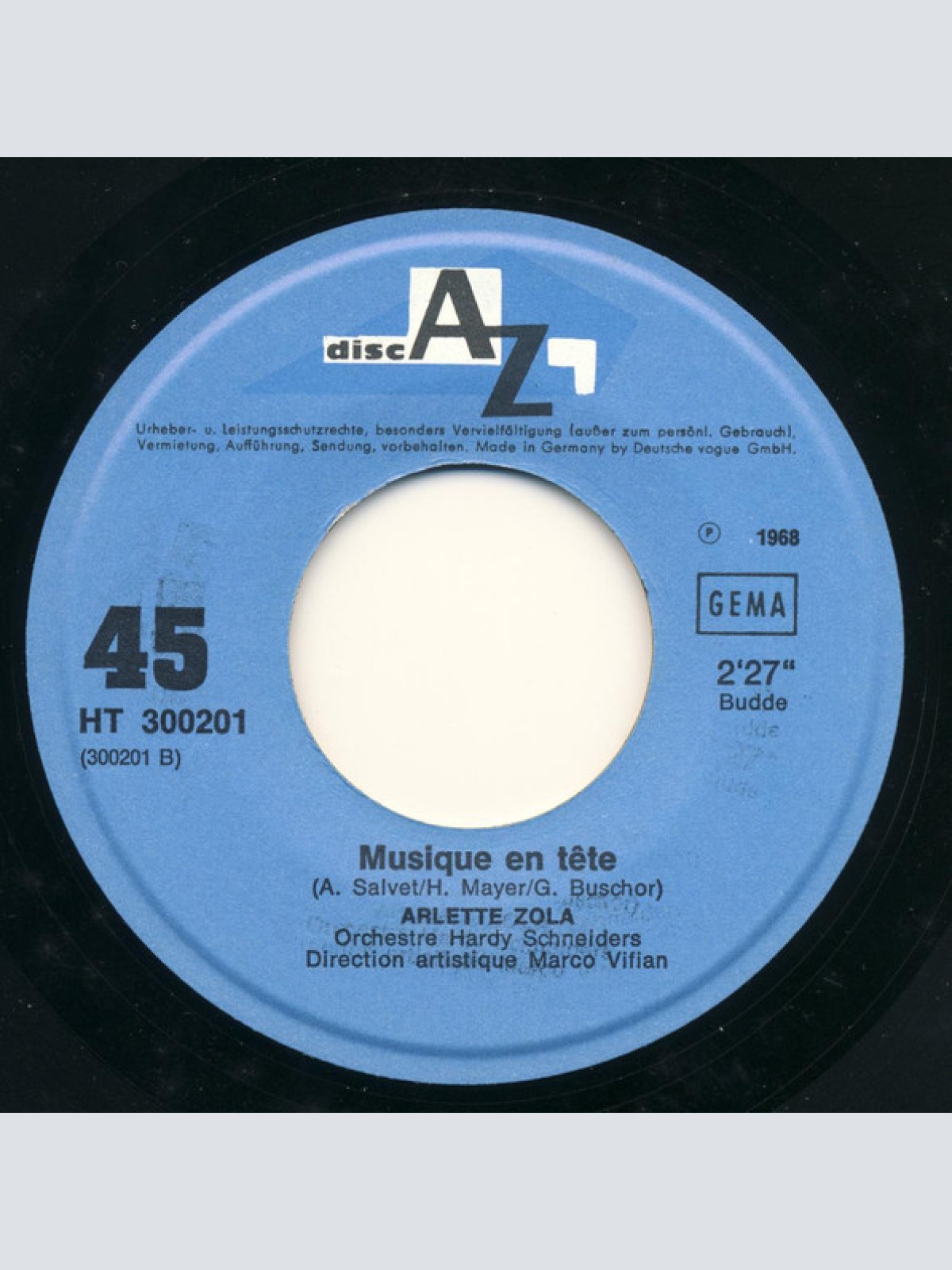 Vinyl / Arlette Zola - Comme Un Moineau