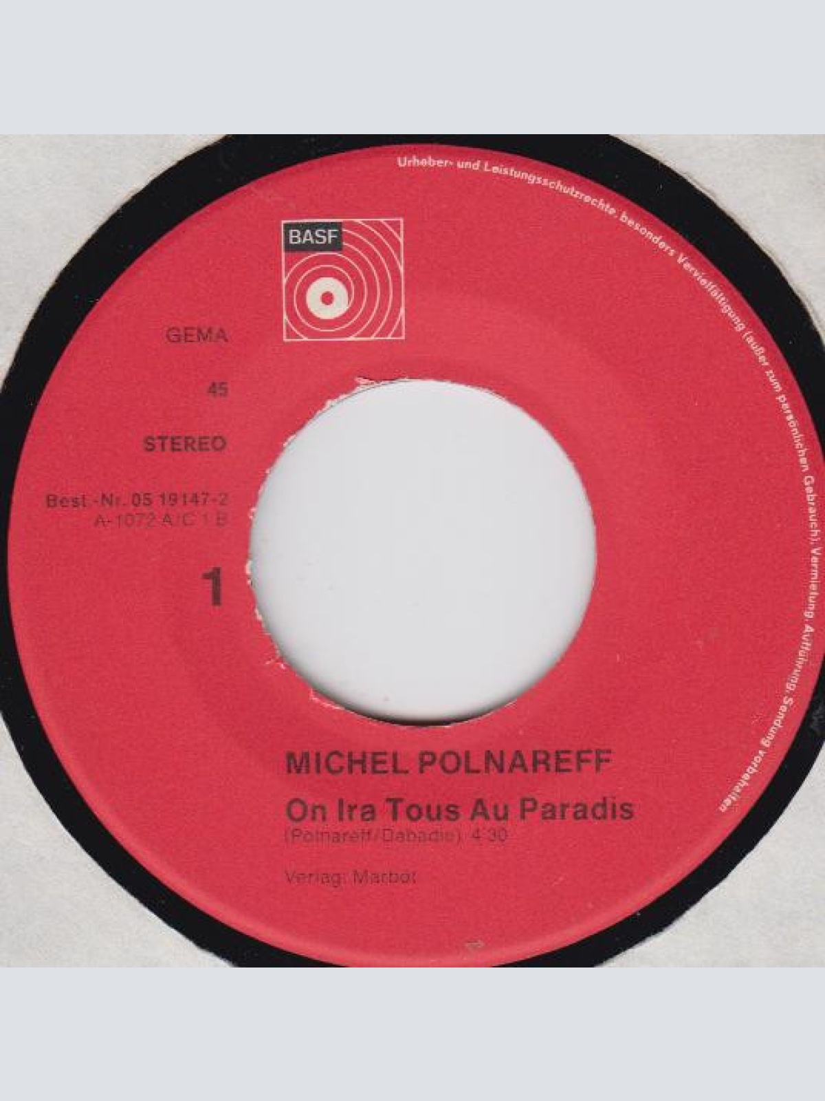 Vinyl / Michel Polnareff - On Ira Tous Au Paradis