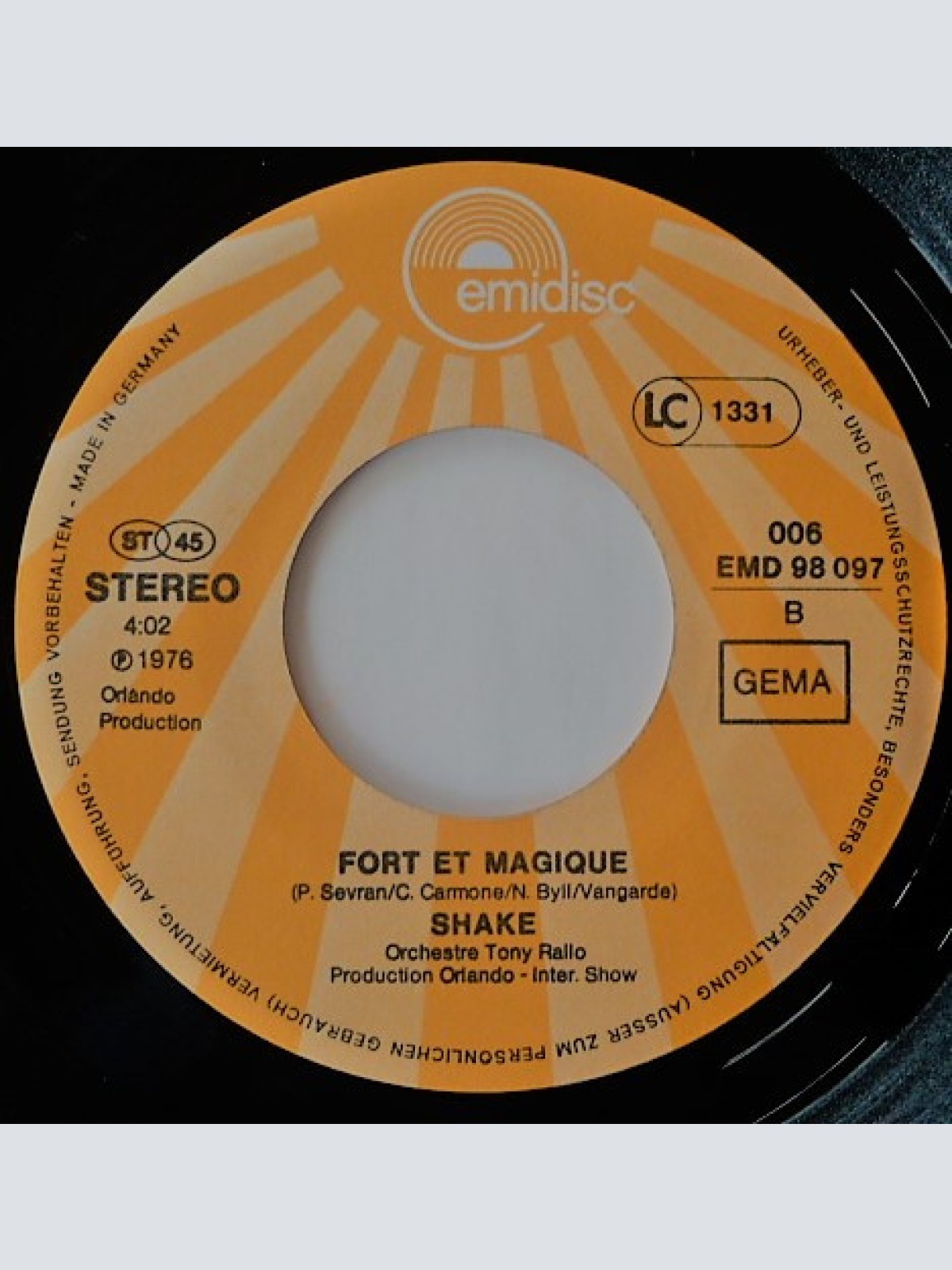 Vinyl / Shake (4) - Tu Sais Je T'Aime / Fort Et Magique