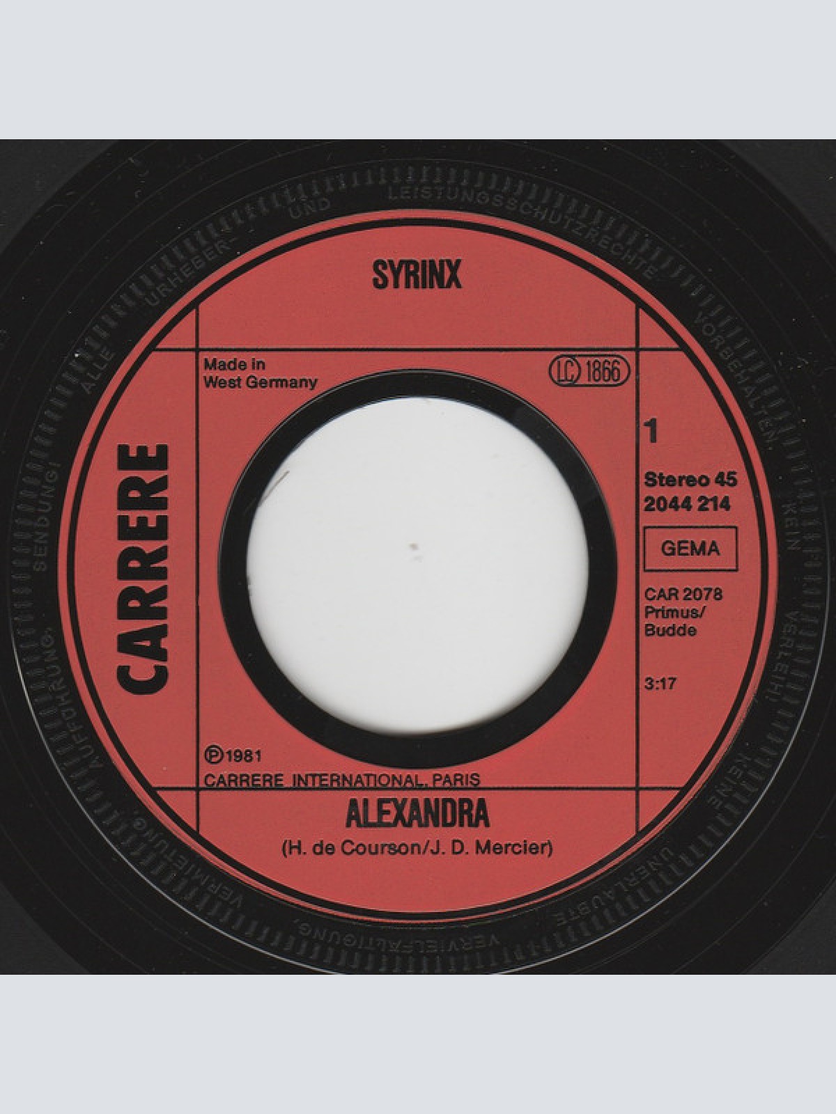 Vinyl / Syrinx (7) - Alexandra