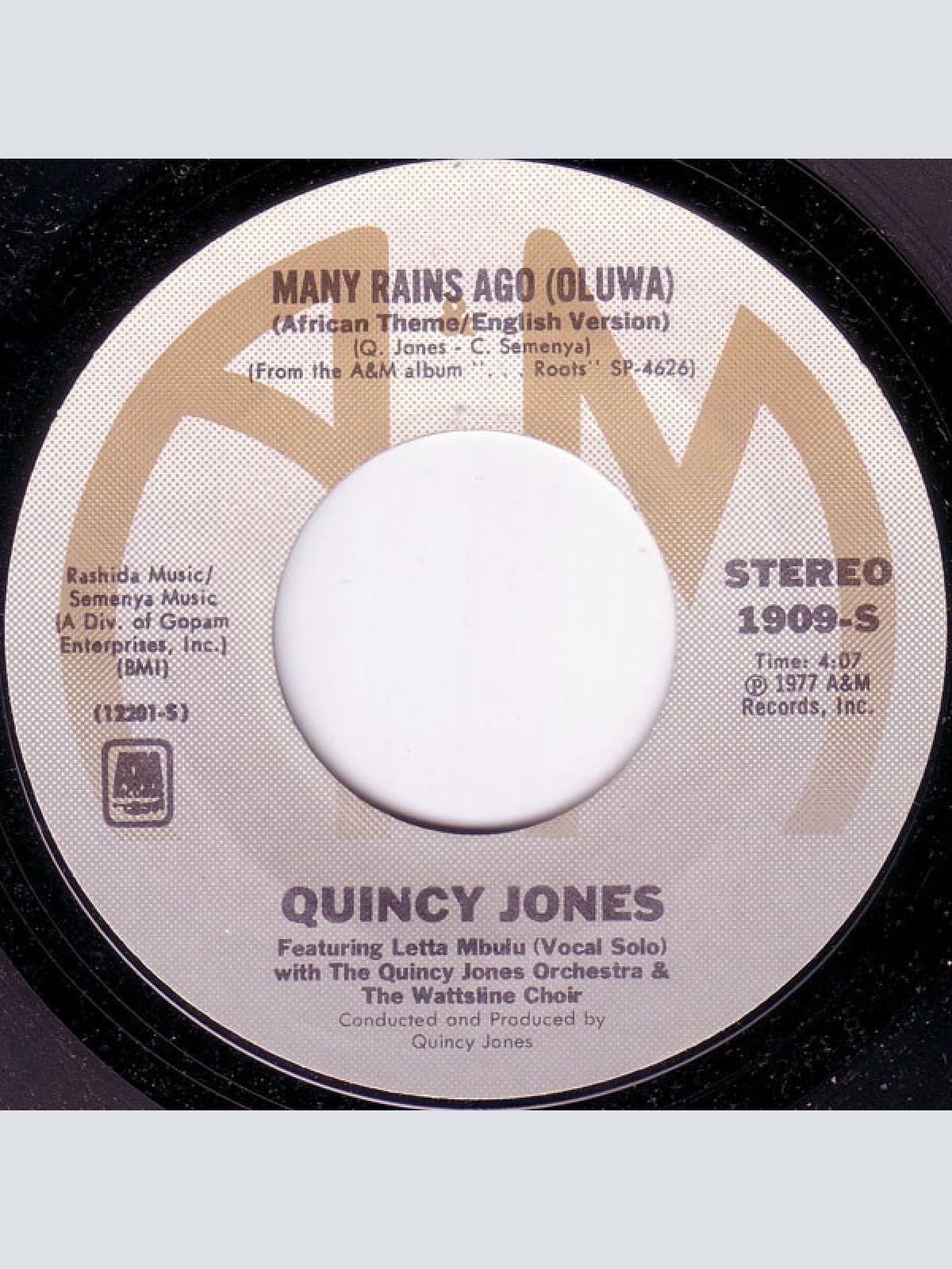 Vinyl / Quincy Jones - Roots Medley / Many Rains Ago (Oluwa)