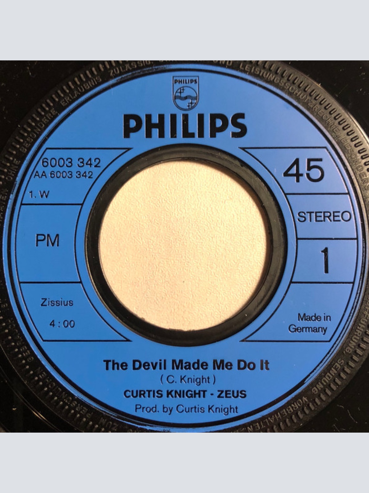 Vinyl / Curtis Knight Zeus - The Devil Made Me Do It / Oh, Rainbow