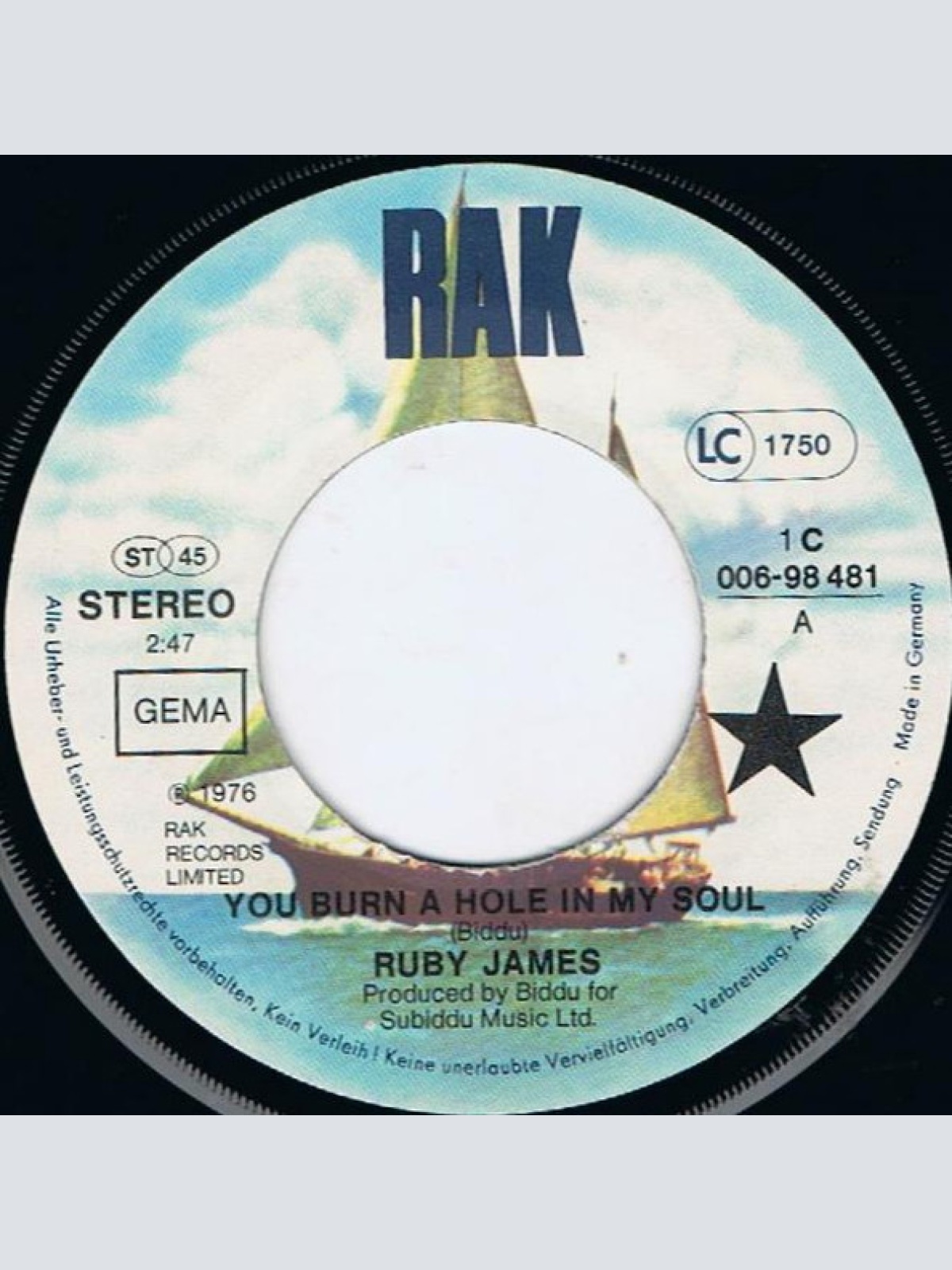 Vinyl / Ruby James - You Burn A Hole In My Soul